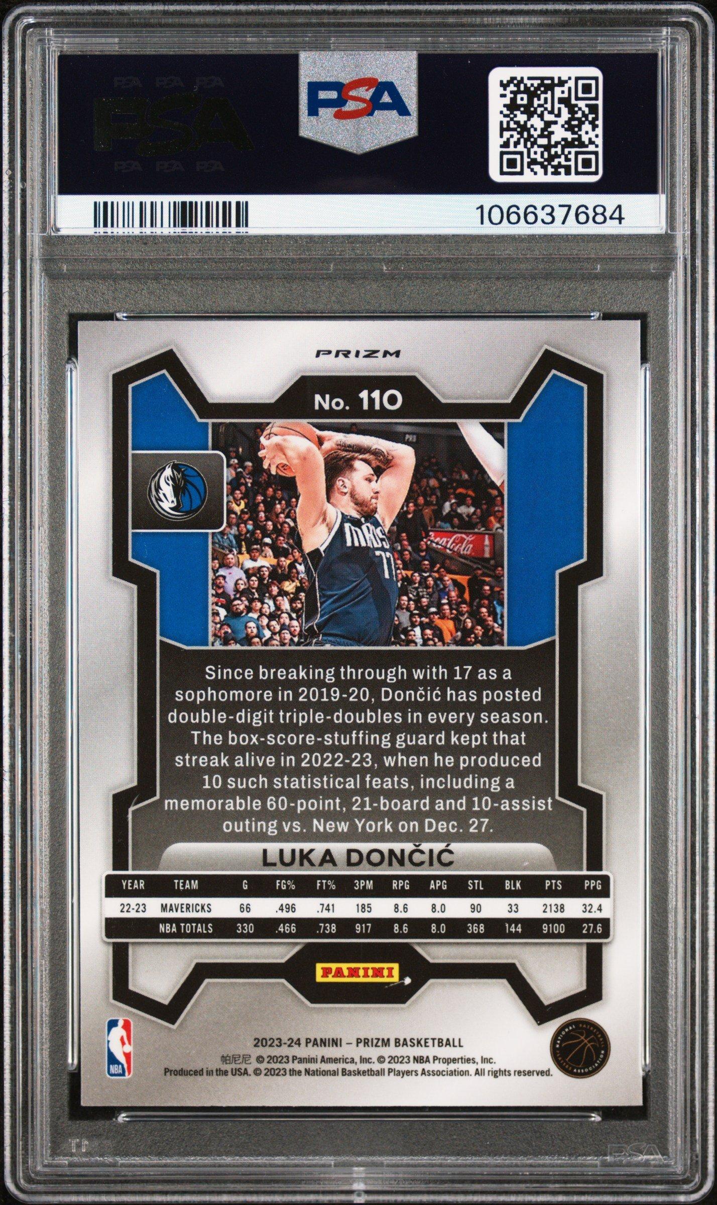 2023 Panini Prizm 110 Luka Doncic Green Prizm PSA 10