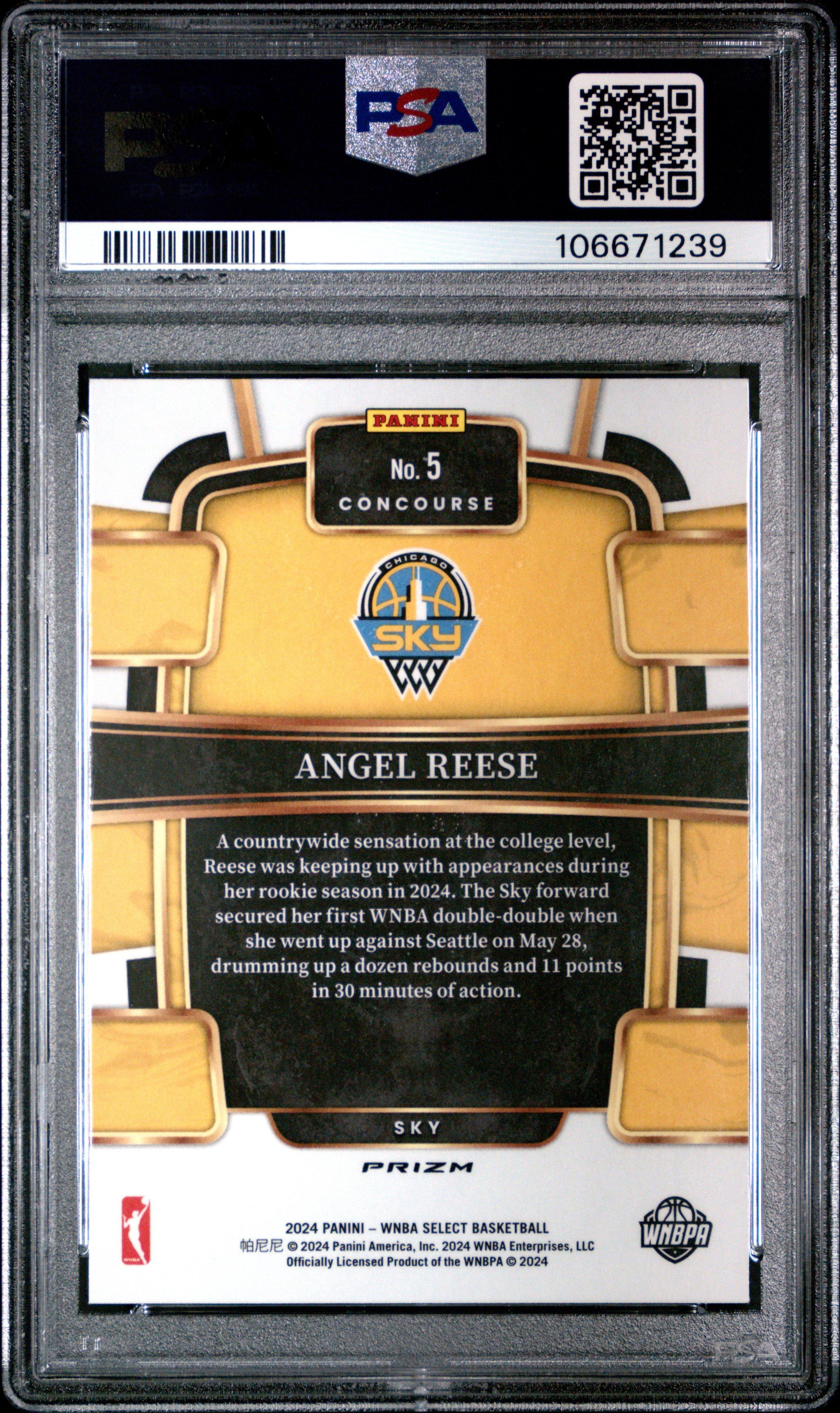 2024 Panini Select Wnba 5 Angel Reese Red Ice PSA 10