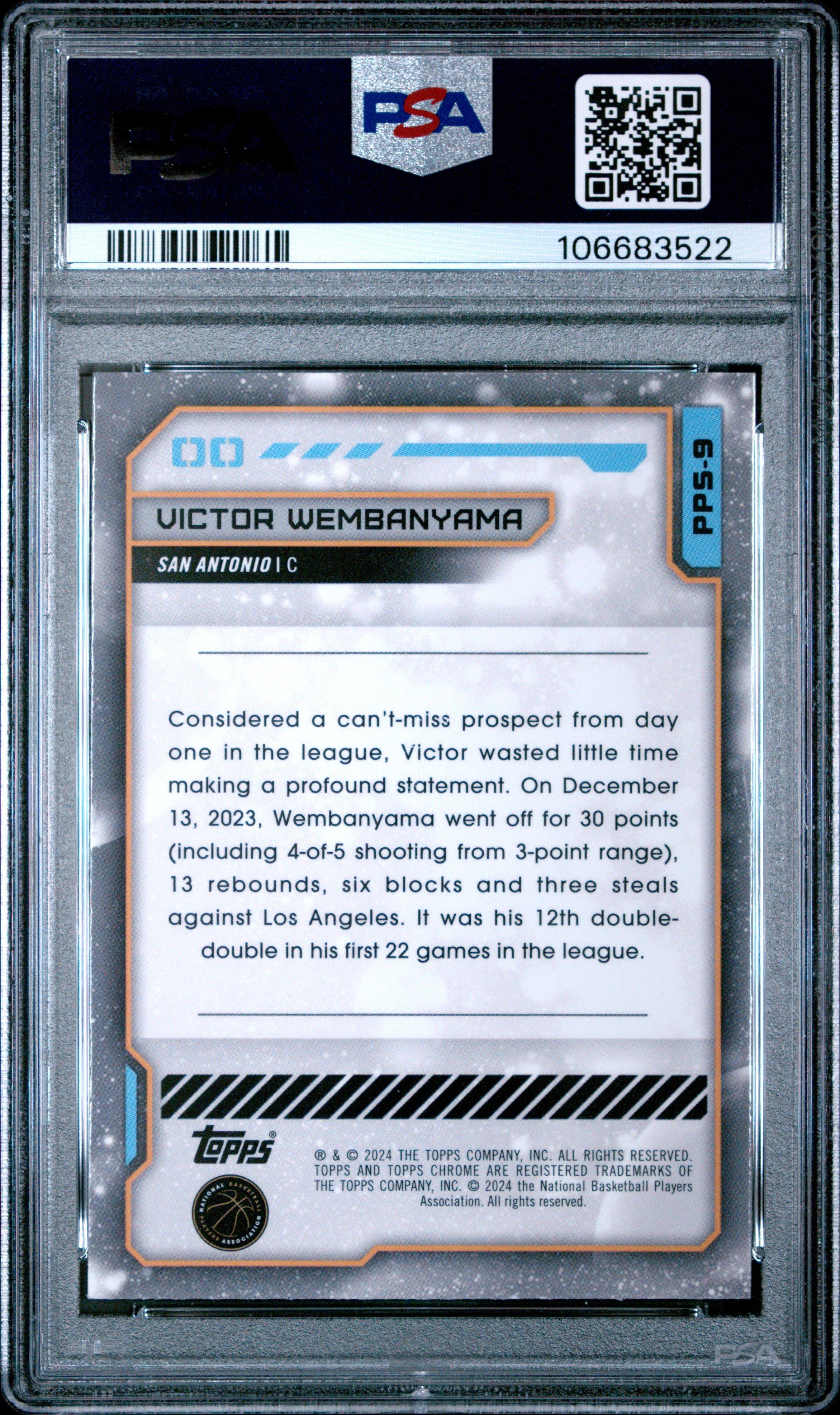2023 Topps Cosmic Chrome Planetary Pursuit Pps9 Victor Wembanyama