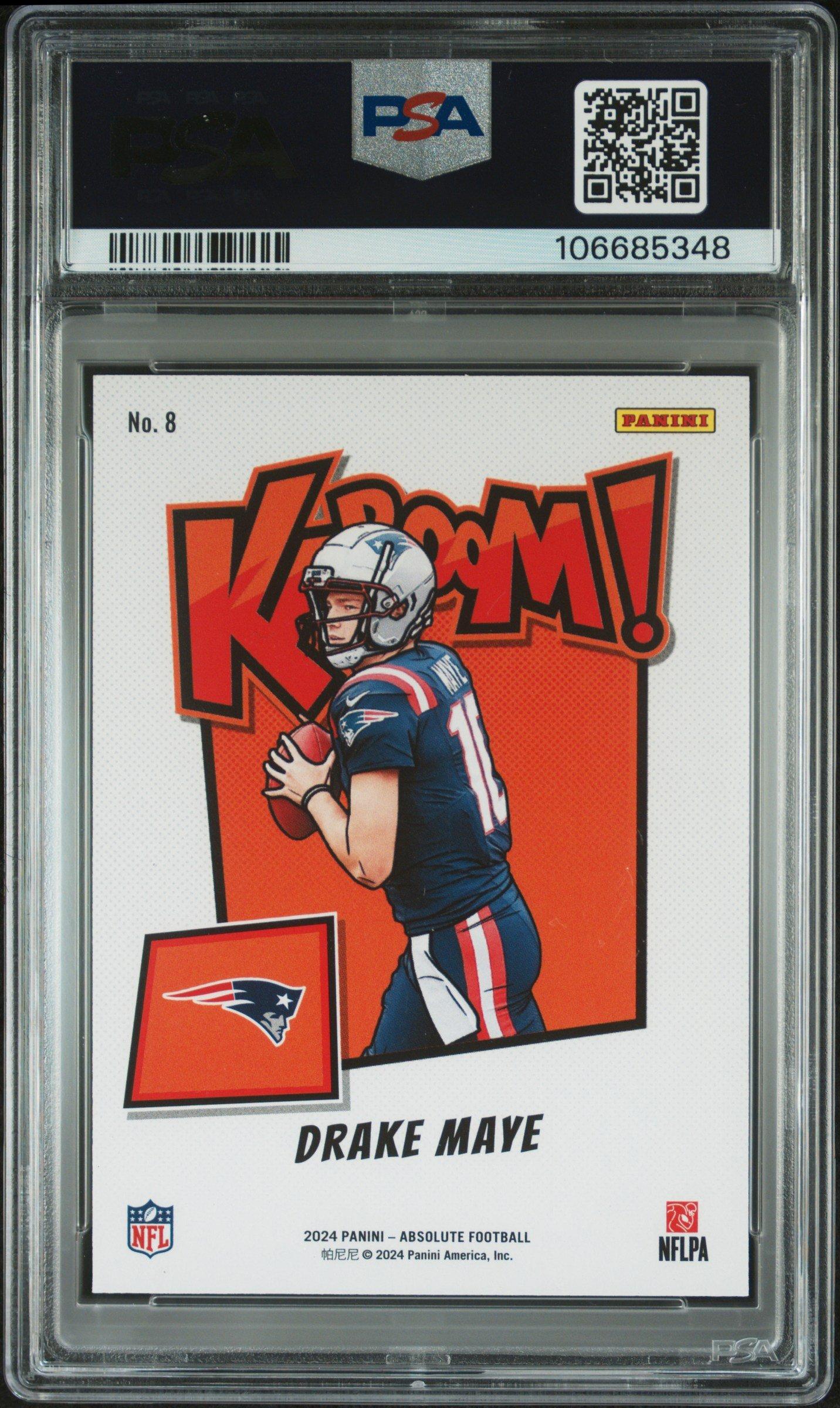2024 Panini Absolute Kaboom! Horizontal 8 Drake Maye PSA 10 Graded Card |  GameStop