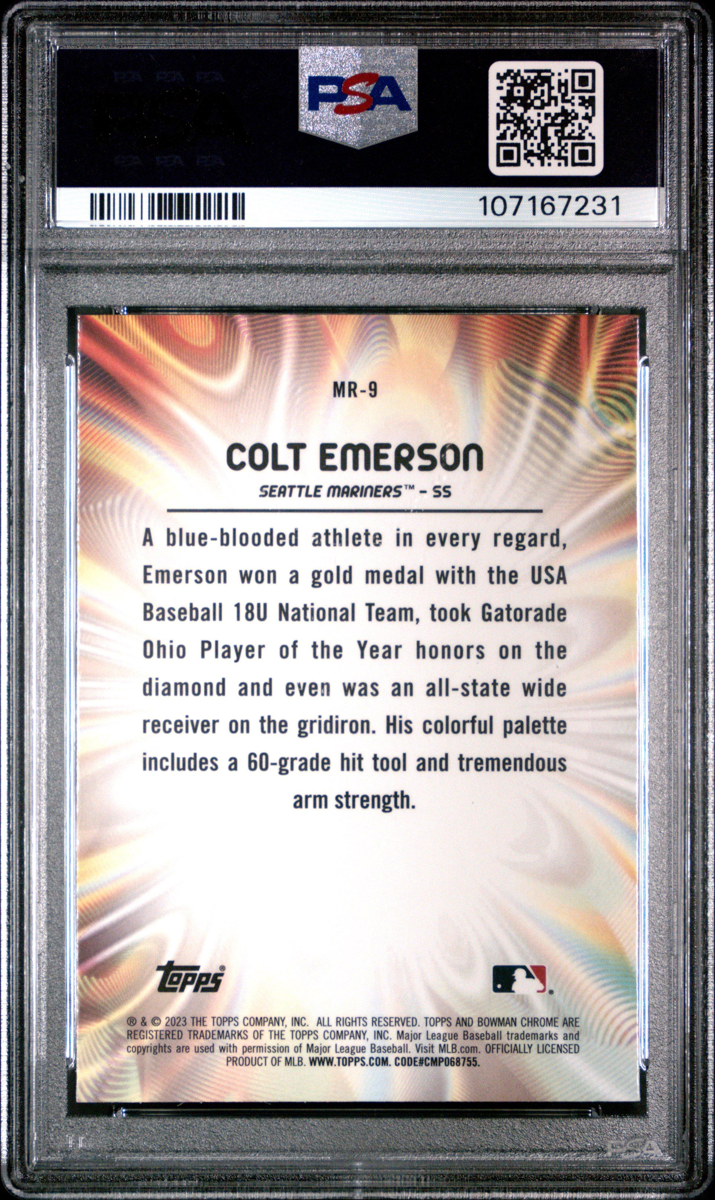 2023 Bowman Draft Mood Ring Mr9 Colt Emerson PSA 10
