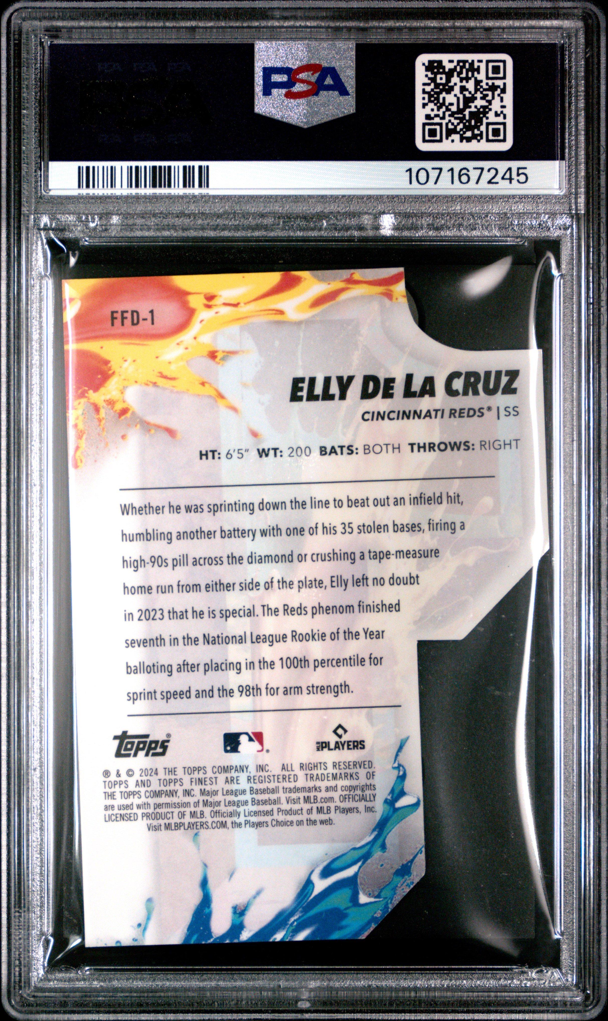 2024 Topps Finest Finest Firsts Ffd1 Elly De La Cruz PSA 9