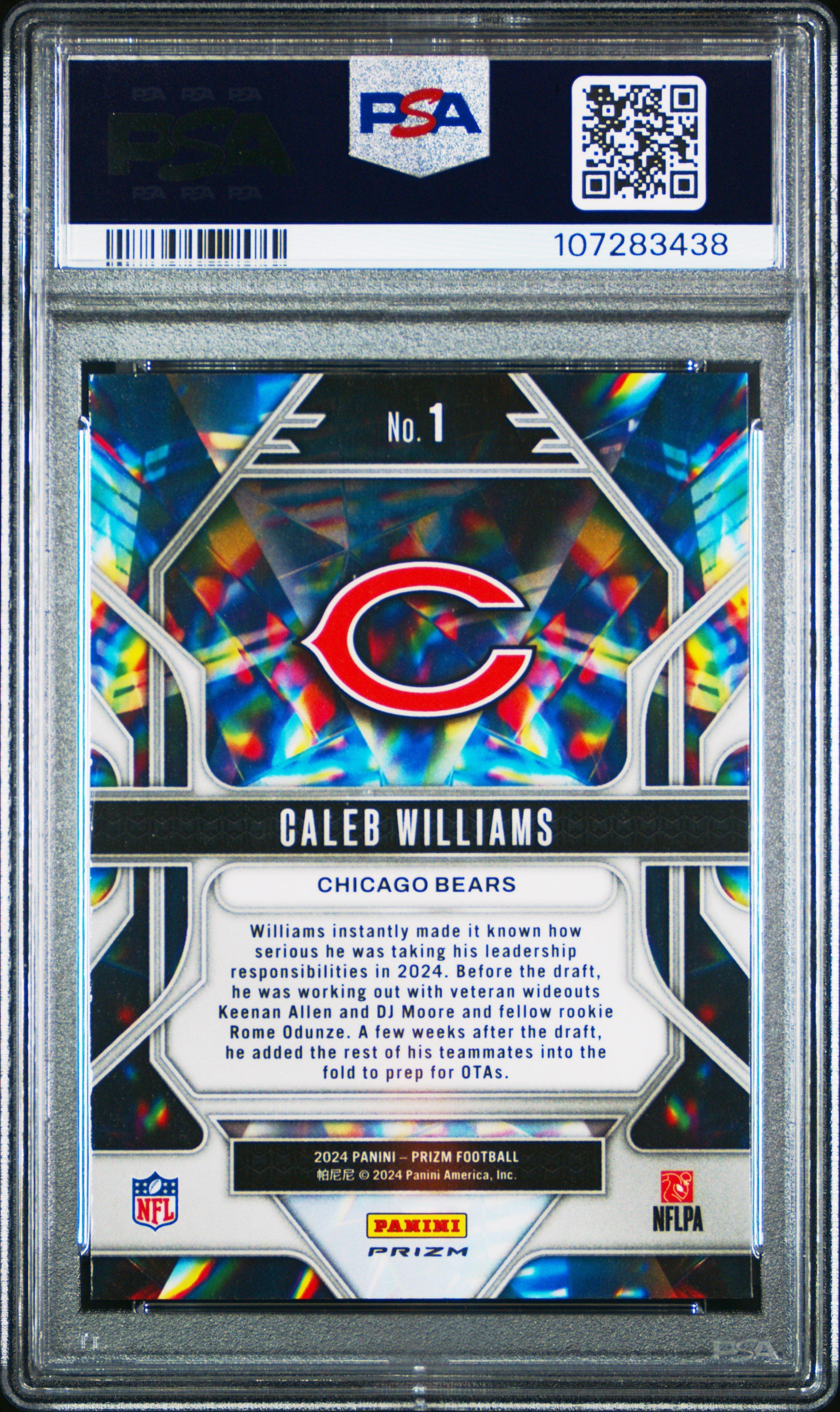 2024 Panini Prizm Prizmatic 1 Caleb Williams Green Wave PSA 10