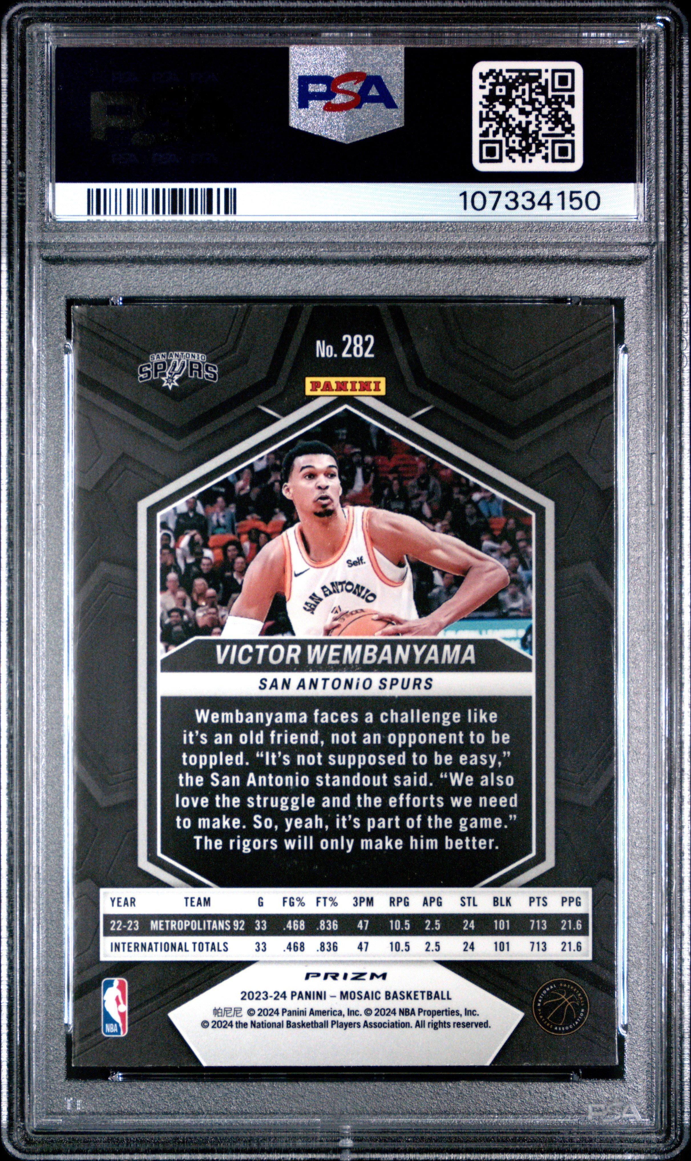 2023 Panini Mosaic 282 Victor Wembanyama Mosaic PSA 10