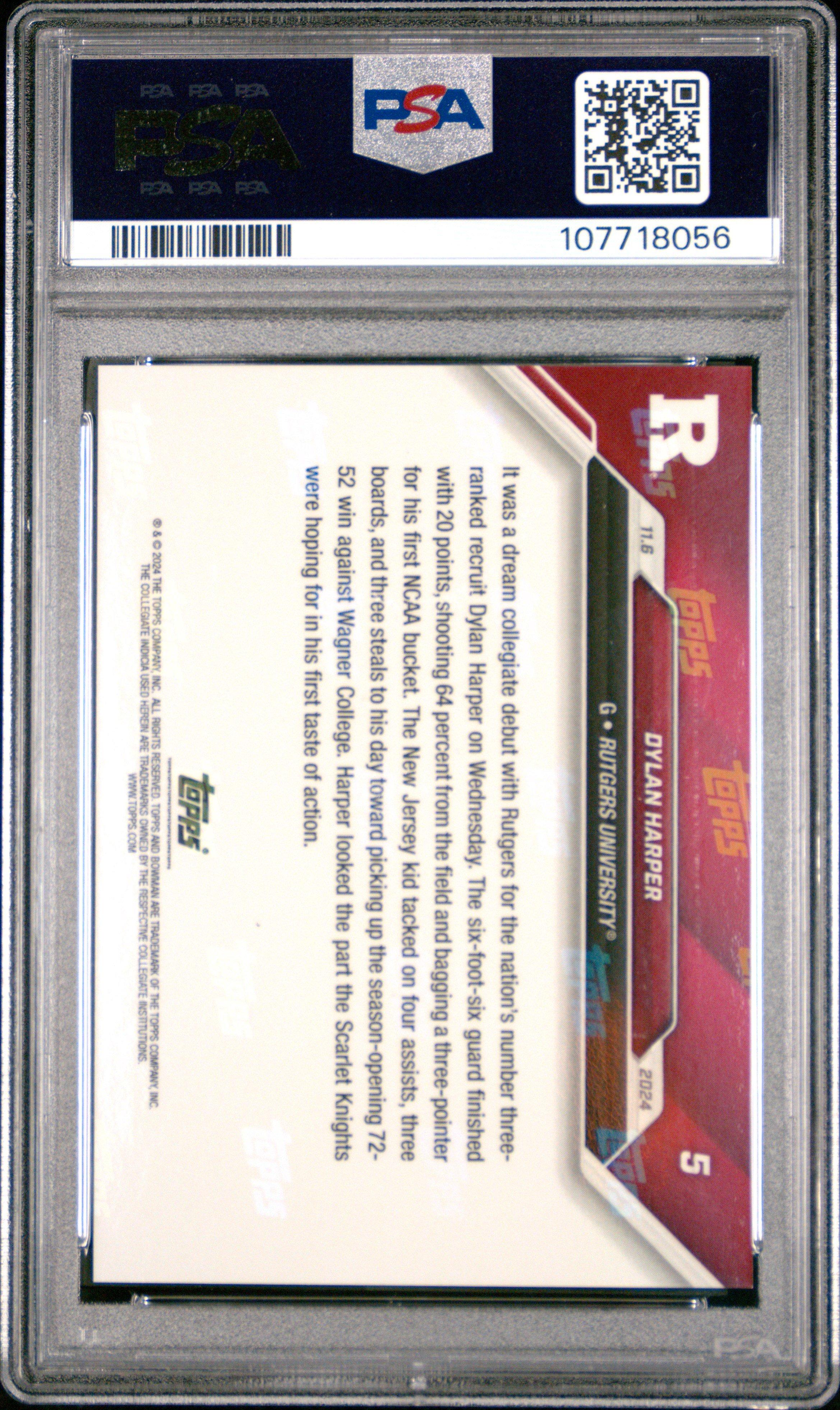 2024 Bowman U Now 5 Dylan Harper PSA 10