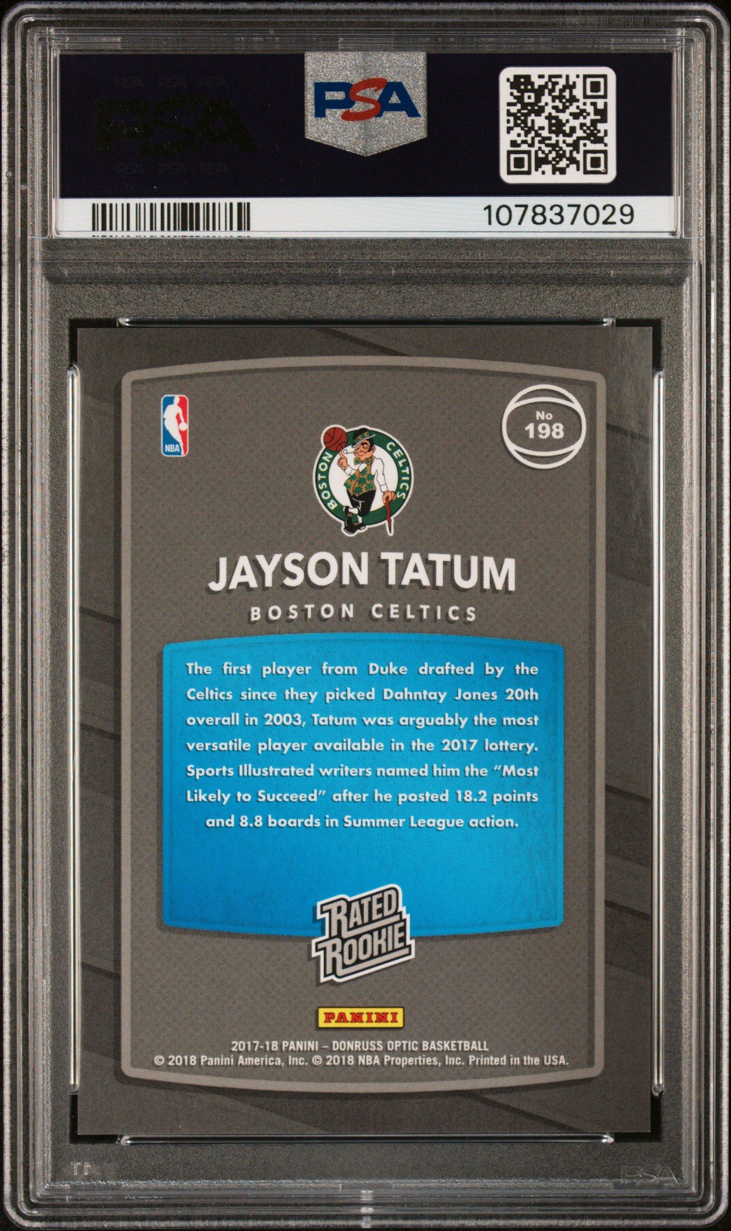 2017 Panini Donruss Optic 198 Jayson Tatum Shock PSA