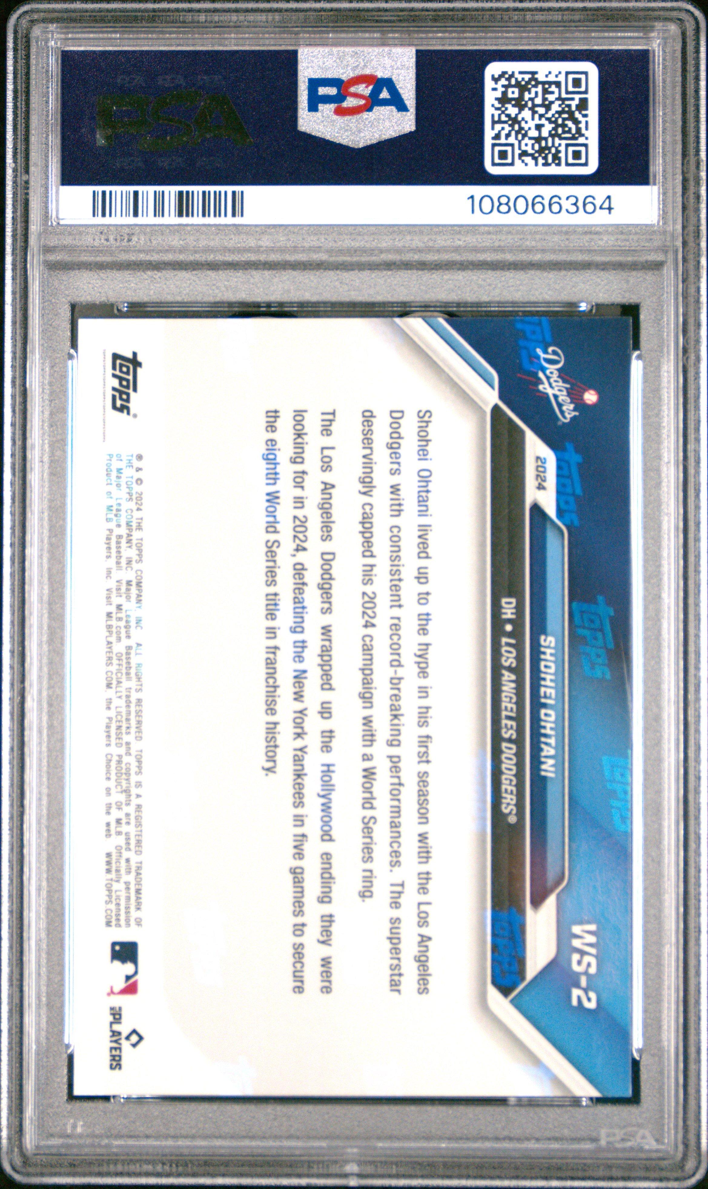 2024 Topps Now Los Angeles Dodgers World Series Champions 2 Shohei Ohtani PSA 10