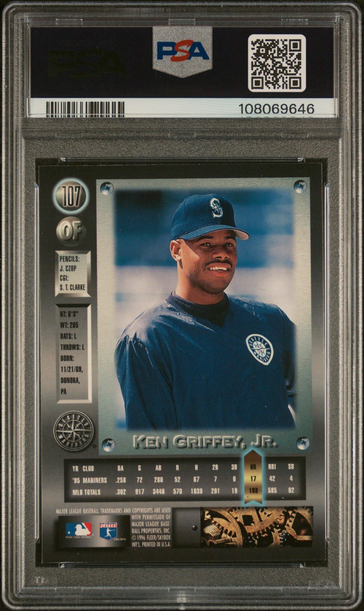 1996 Metal Universe 107 Ken Griffey Jr. PSA 8