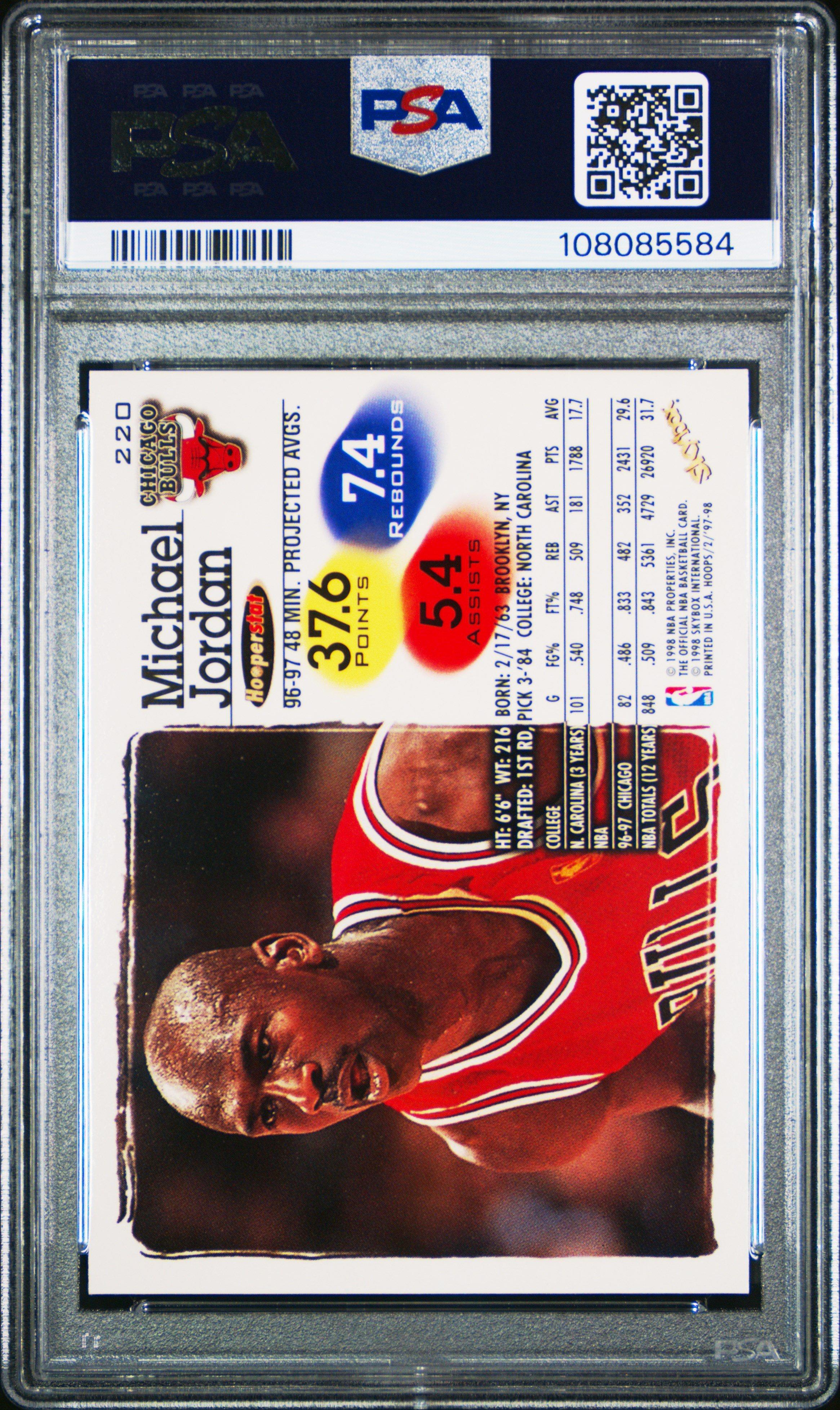 1997 Hoops 220 Michael Jordan PSA 10