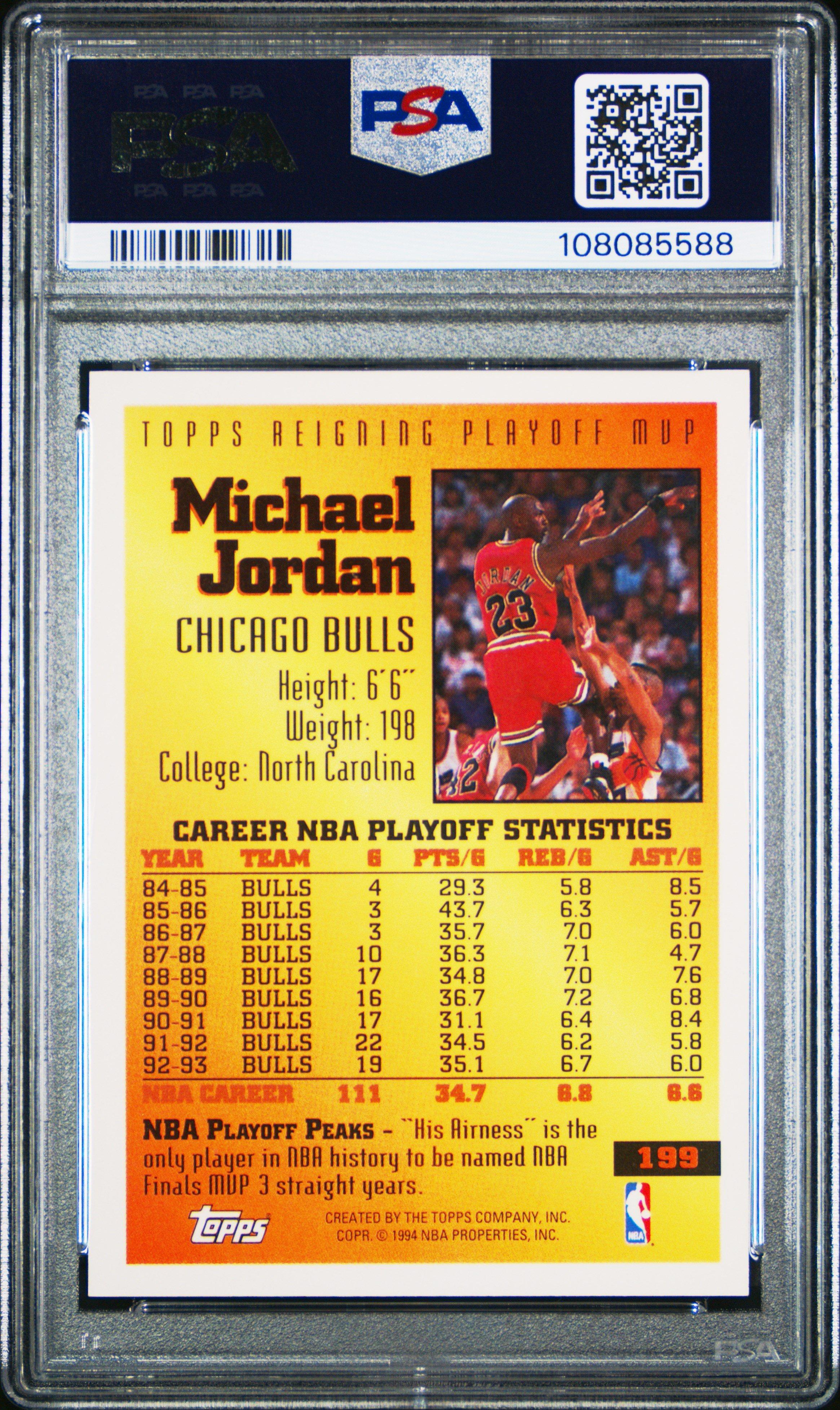 1993 Topps 199 Michael Jordan PSA