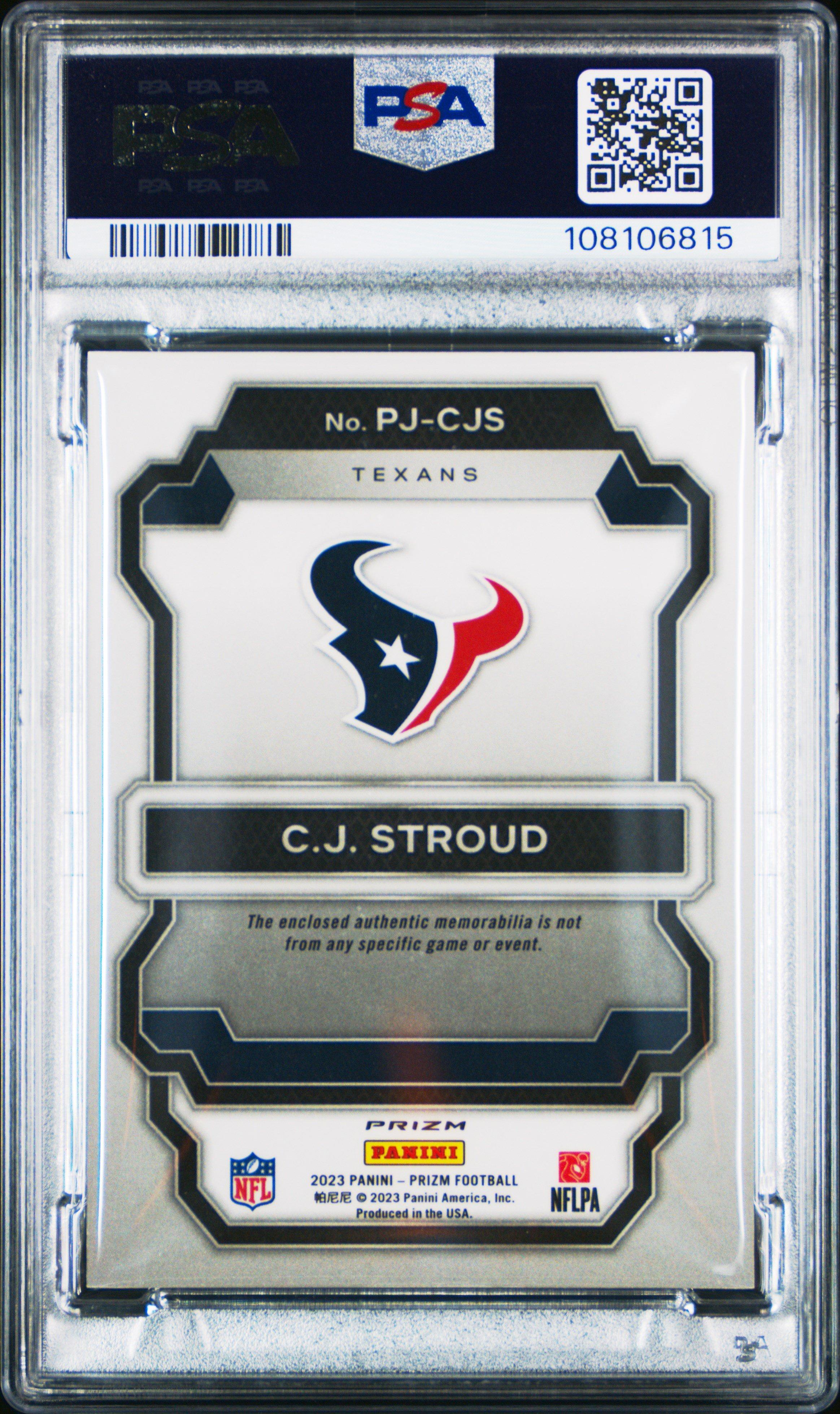 2023 Panini Prizm Premier Jerseys Pjcjs Cj Stroud Prizm PSA