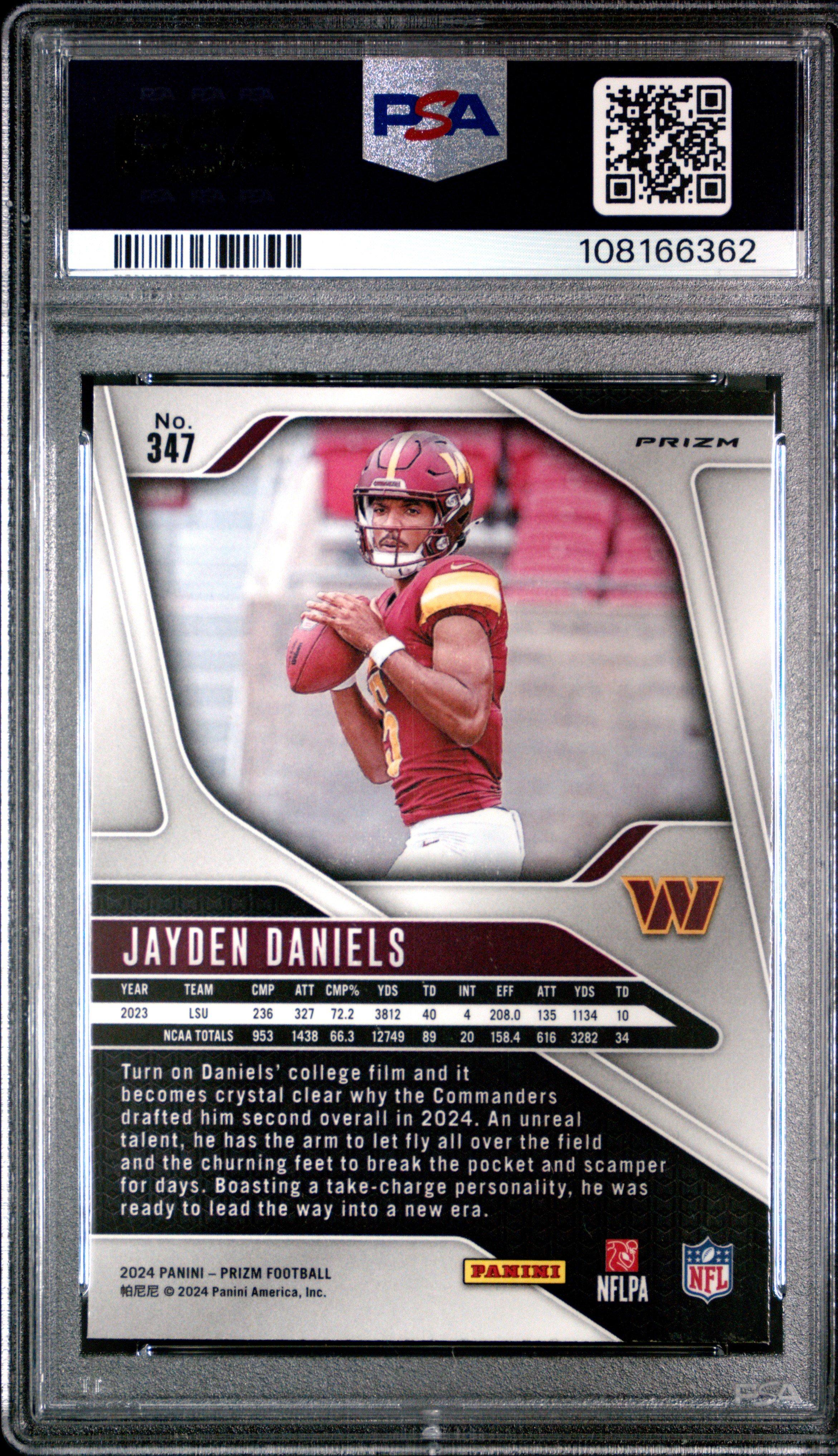 2024 Panini Prizm 347 Jayden Daniels Lazer Prizm PSA 9