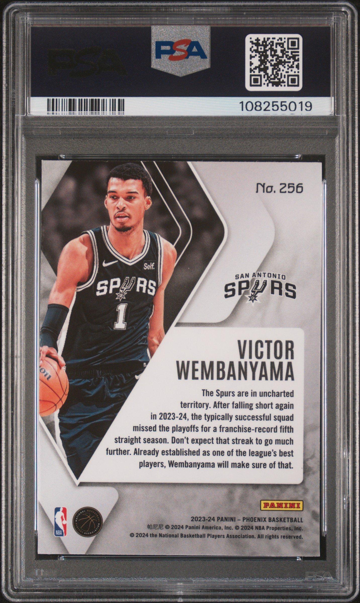 2023 Panini Phoenix 256 Victor Wembanyama Red Ice PSA 9 Graded