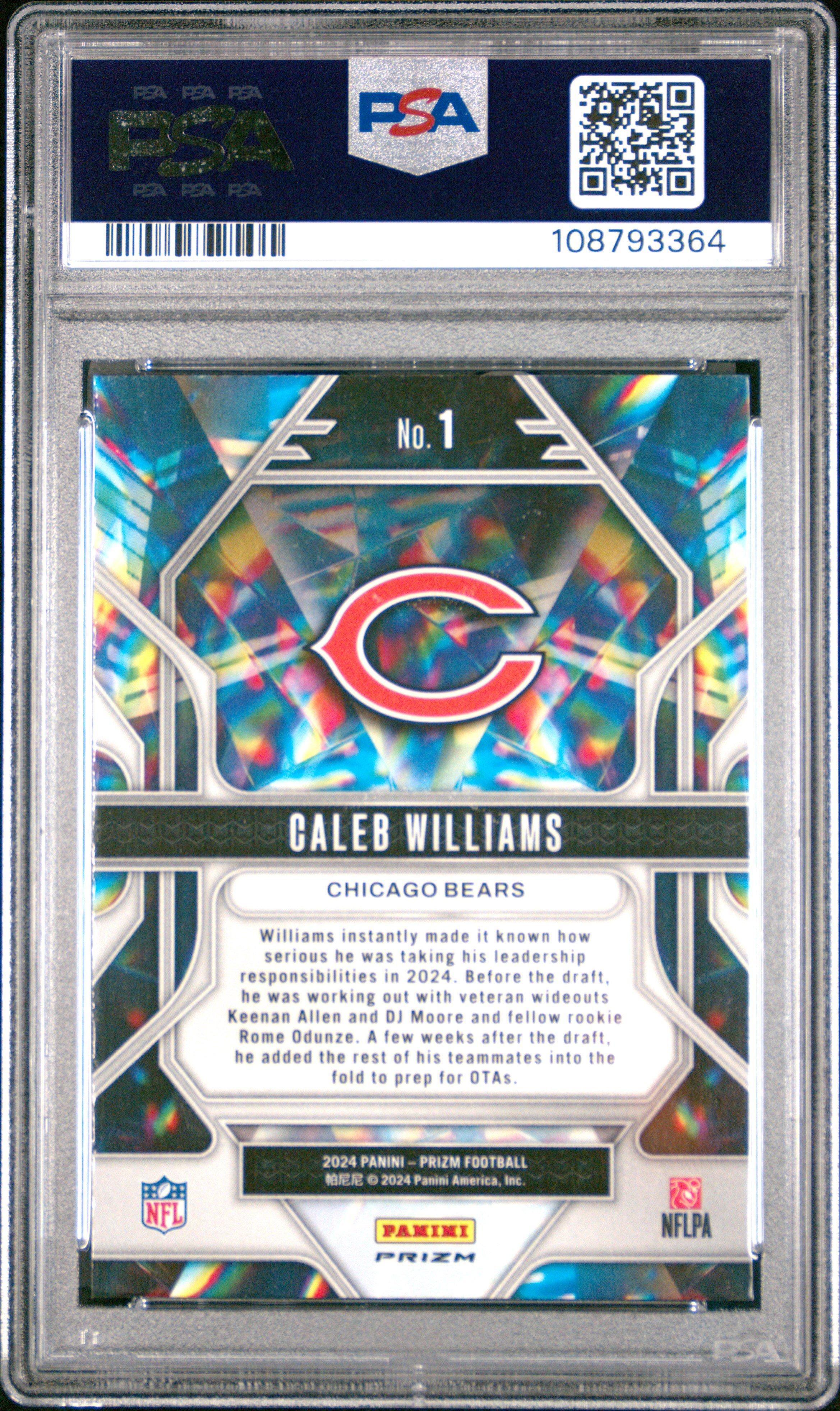 2024 Panini Prizm Prizmatic 1 Caleb Williams Green Ice PSA