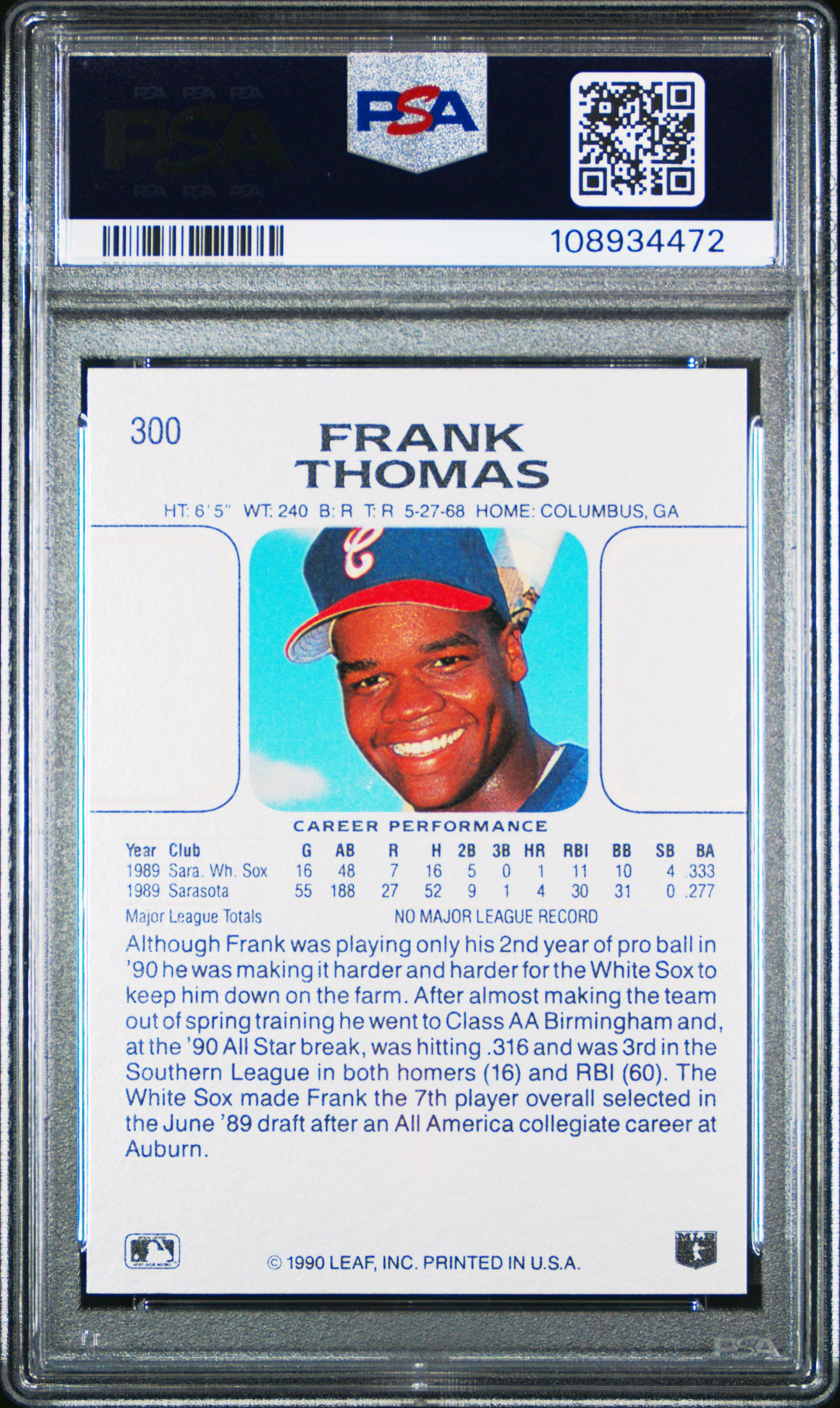 1990 Leaf 300 Frank Thomas PSA