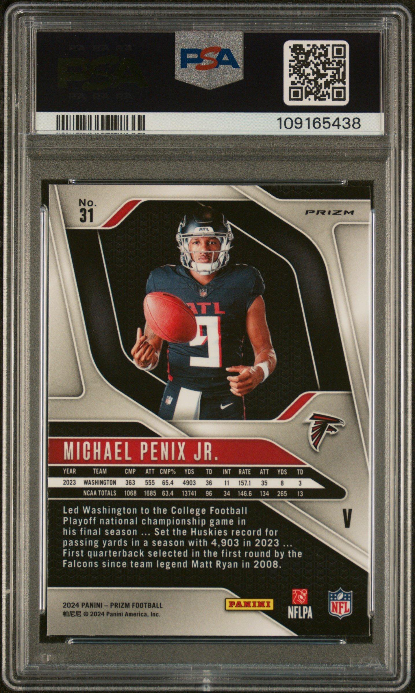 2024 Panini Prizm Rookie Variation 31 Michael Penix Jr. PSA 9