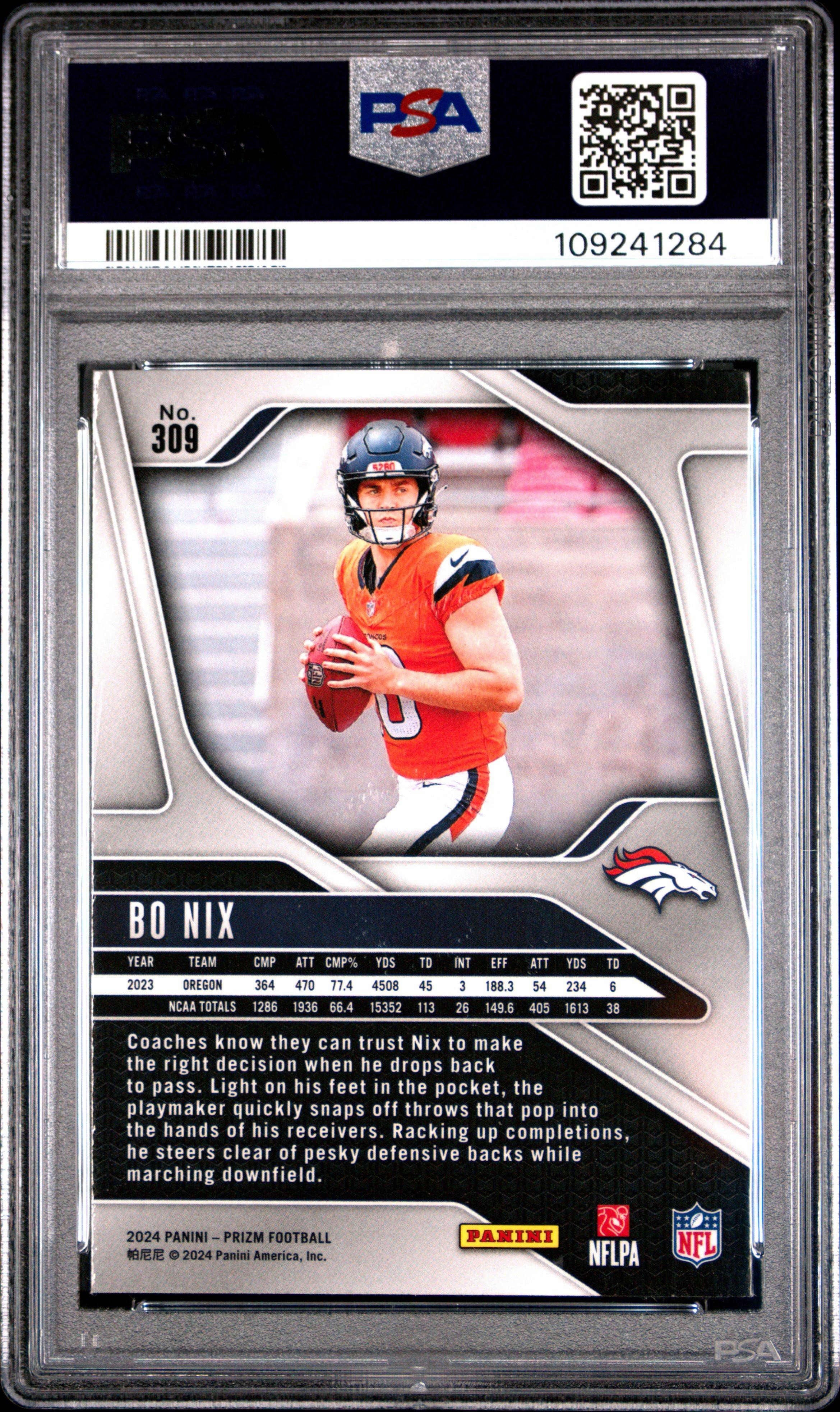 2024 Panini Prizm 309 Bo Nix PSA