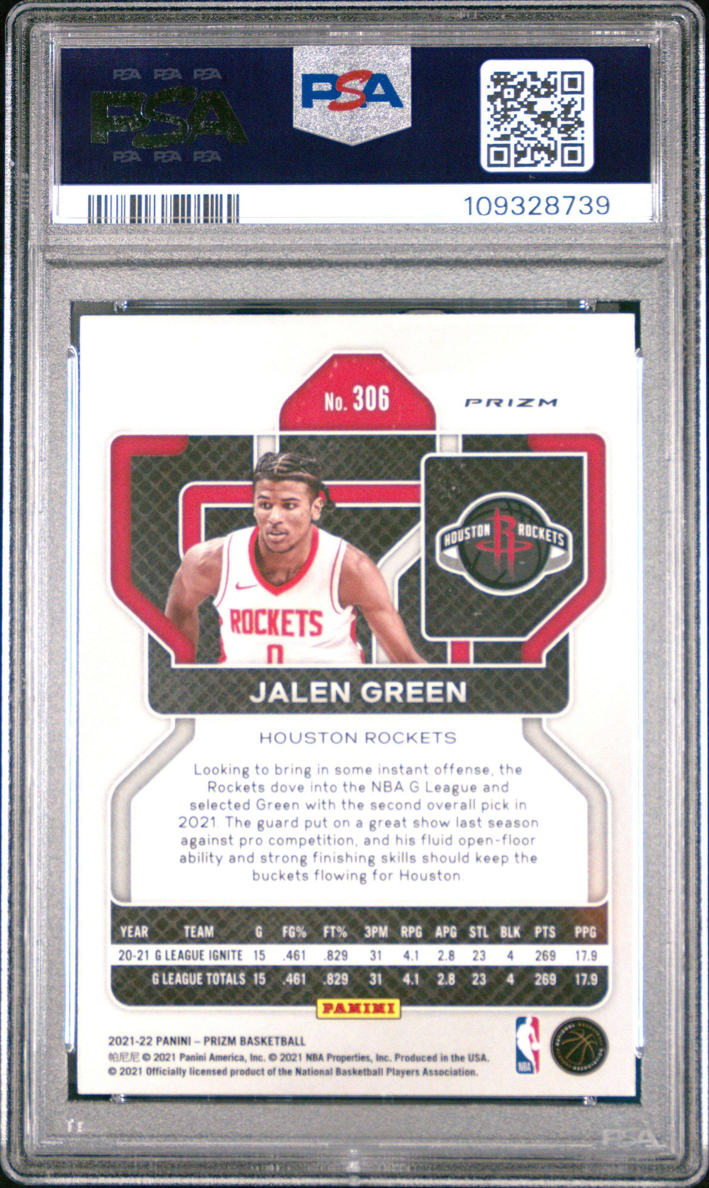 2021 Panini Prizm 306 Jalen Green Ruby Wave PSA 10