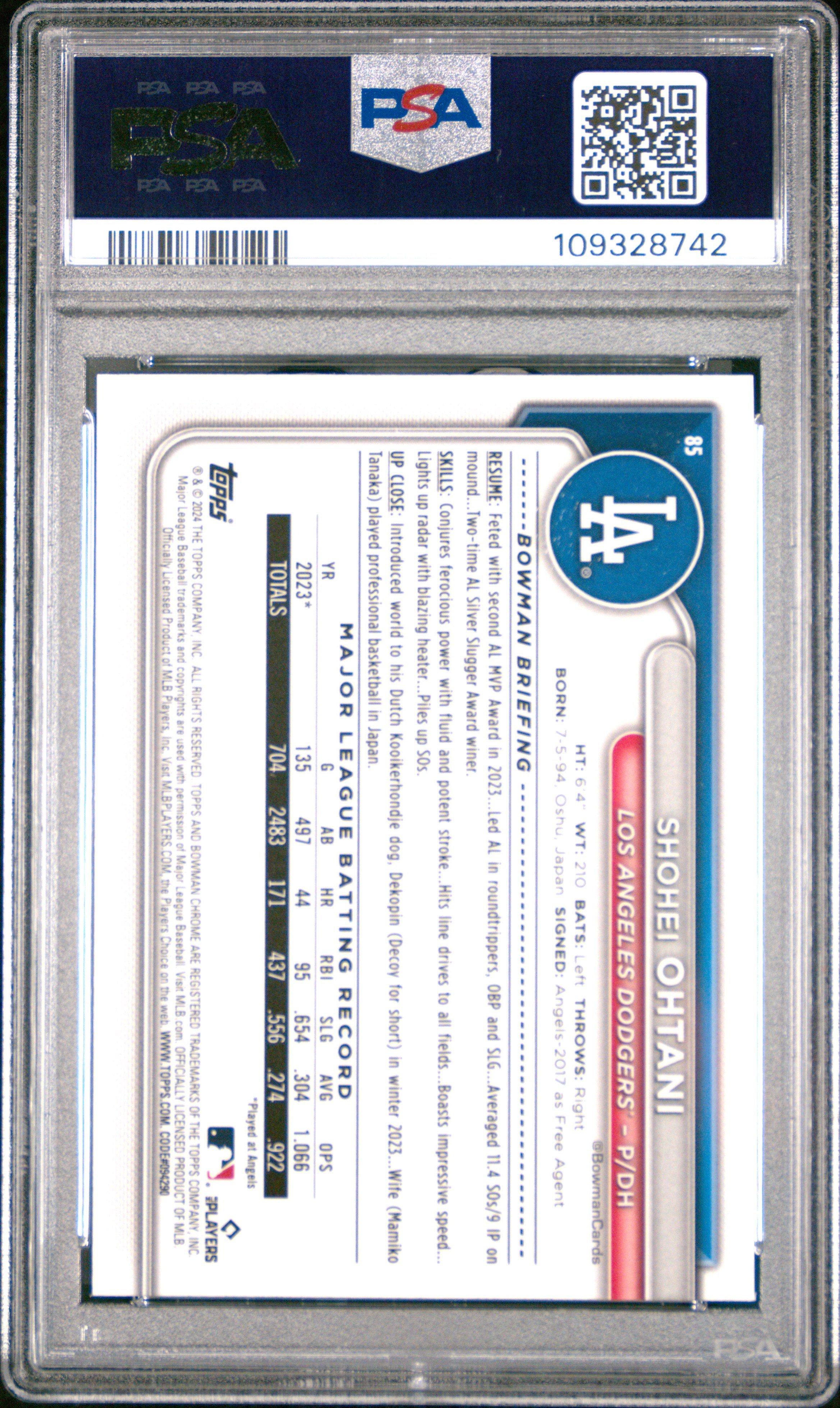 2024 Bowman Chrome Mega Box 85 Shohei Ohtani PSA 10