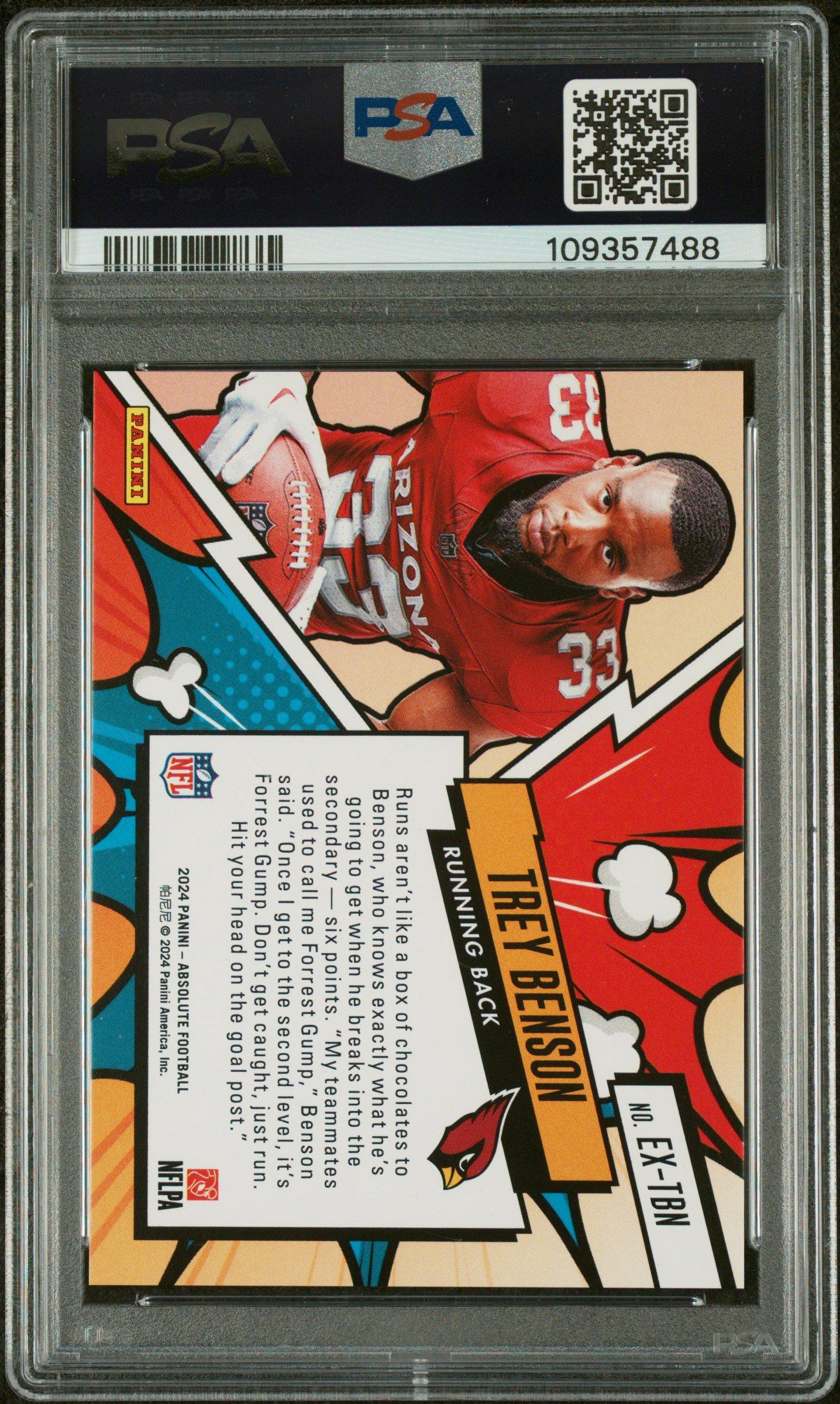 2024 Panini Absolute Explosive Extbn Trey Benson PSA 10