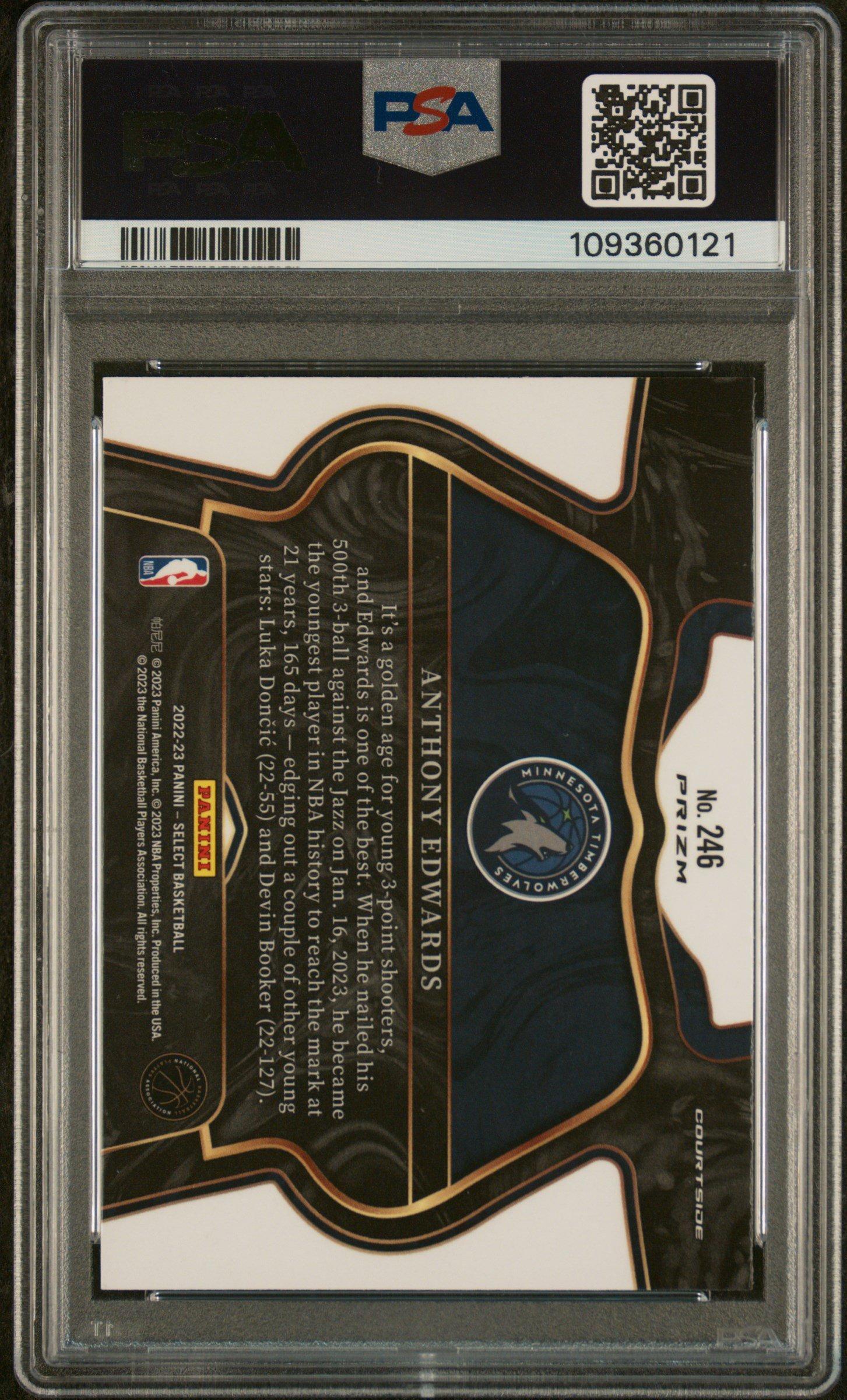 2022 Panini Select 246 Anthony Edwards Elephant PSA 10