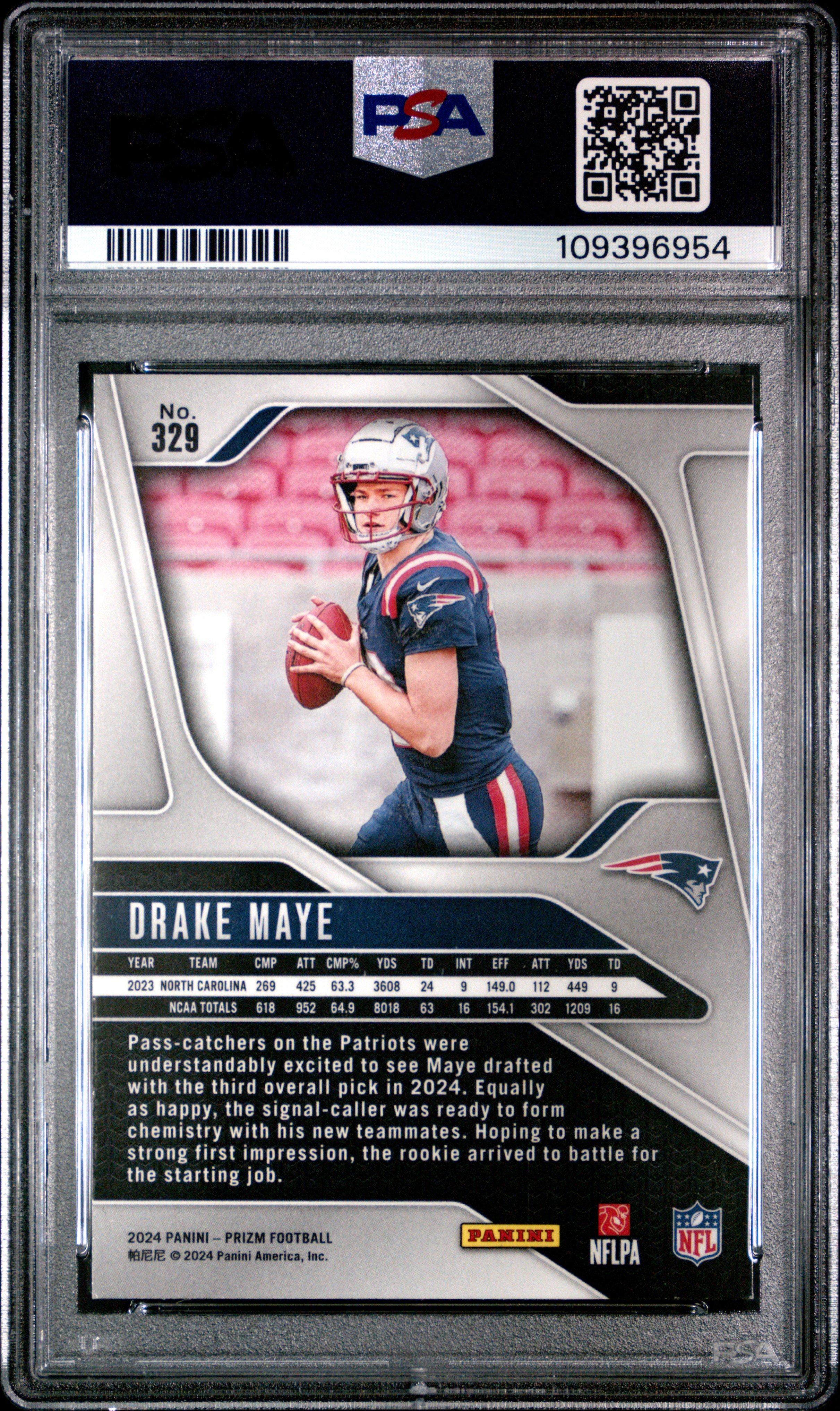 2024 Panini Prizm 329 Drake Maye PSA 9