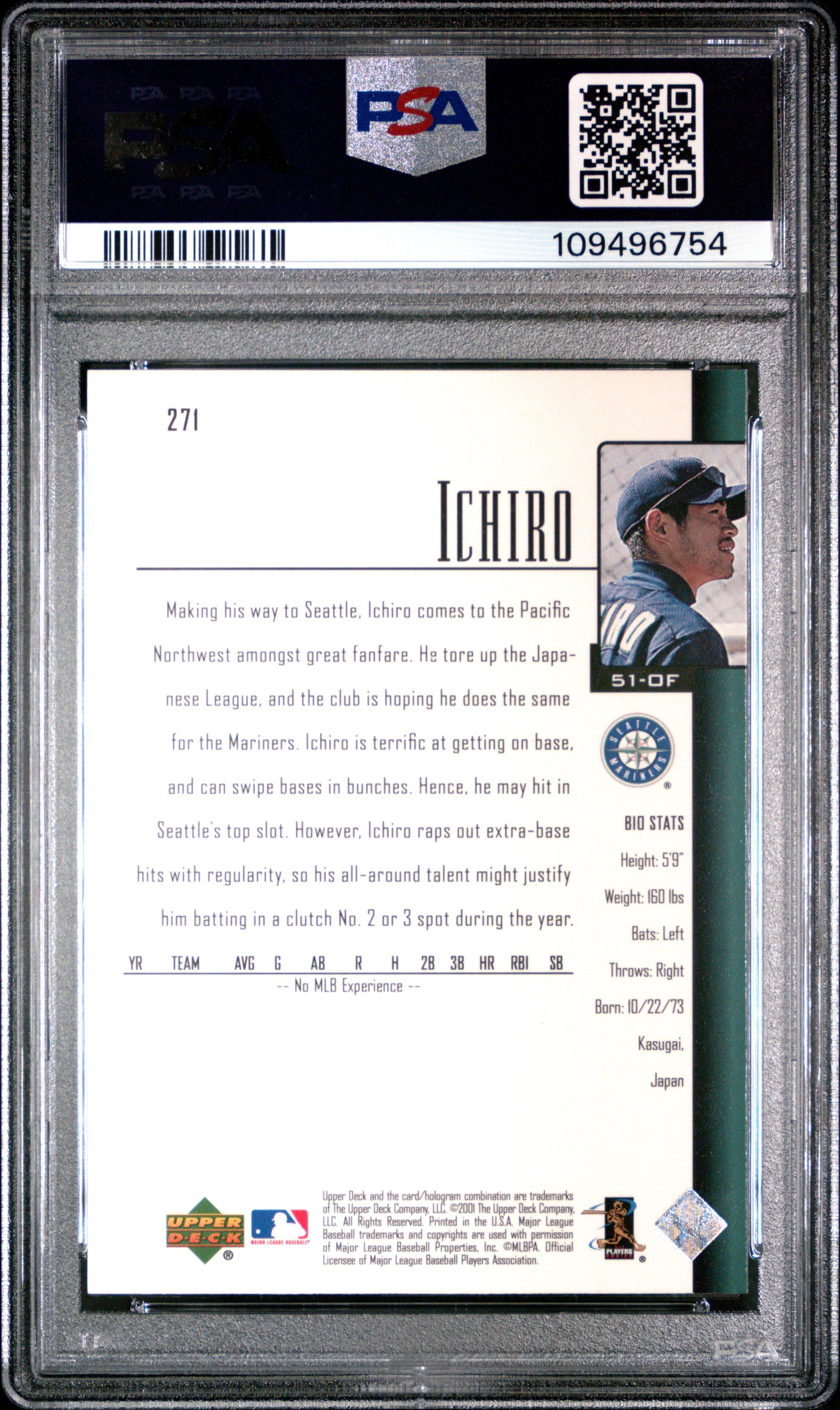 2001 Upper Deck 271 Ichiro PSA 10