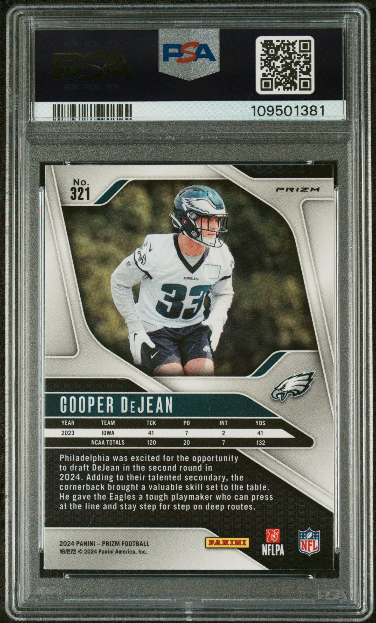 2024 Panini Prizm 321 Cooper Dejean Red/white/blue Prizm PSA 10