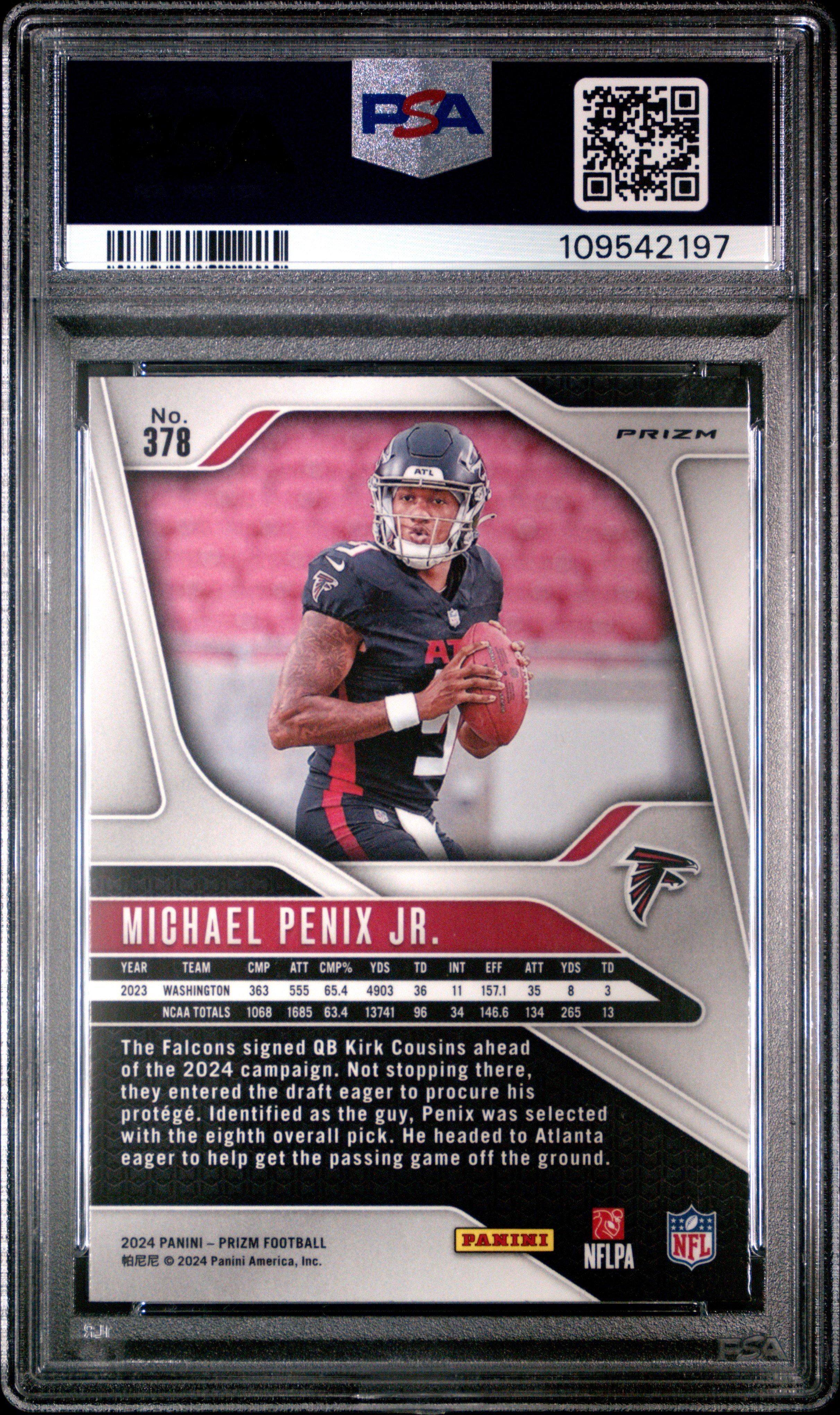 2024 Panini Prizm 378 Michael Penix Jr. Silver Prizm PSA