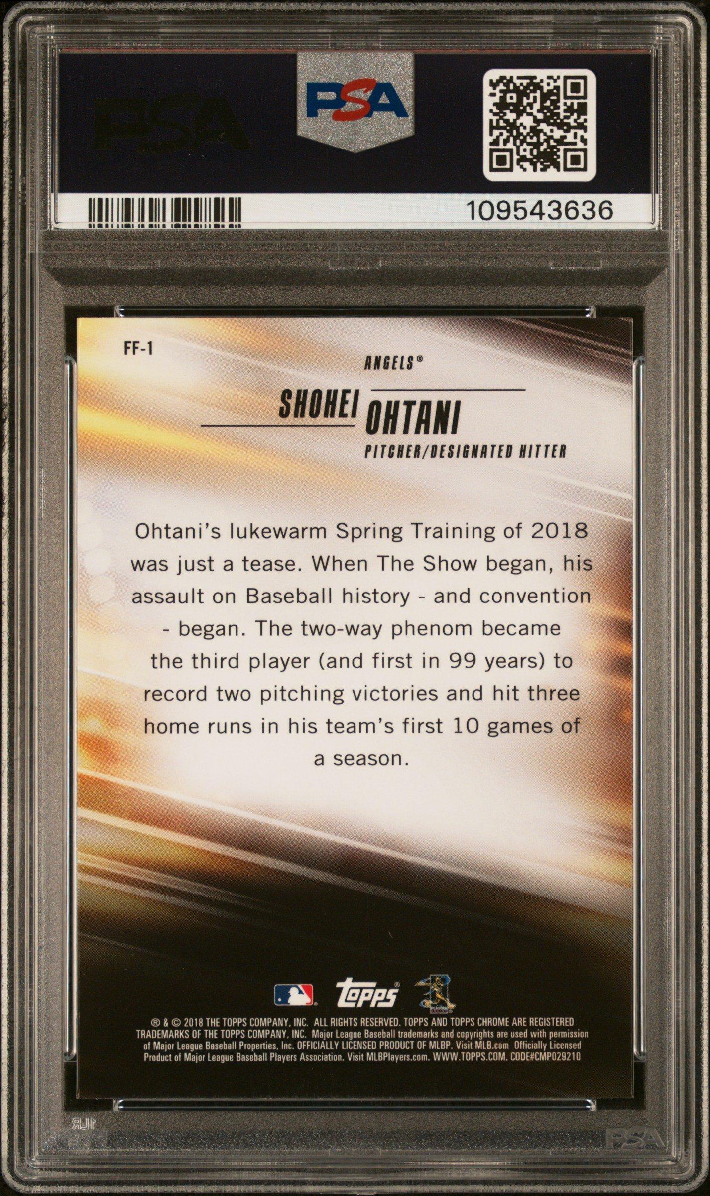 2018 Topps Chrome Freshman Flash Ff-1 Shohei Ohtani PSA 10