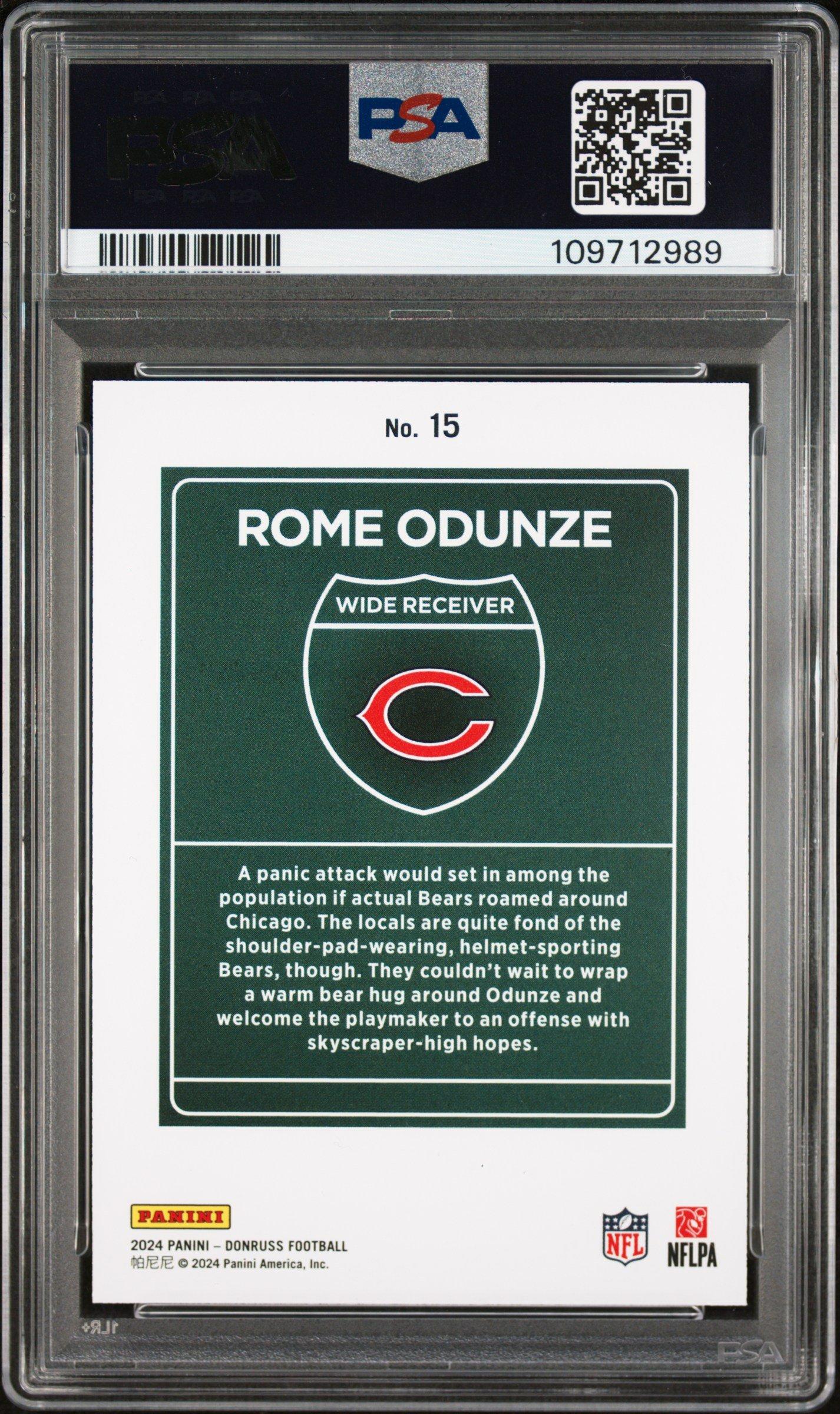 2024 Panini Donruss Downtown! 15 Rome Odunze PSA