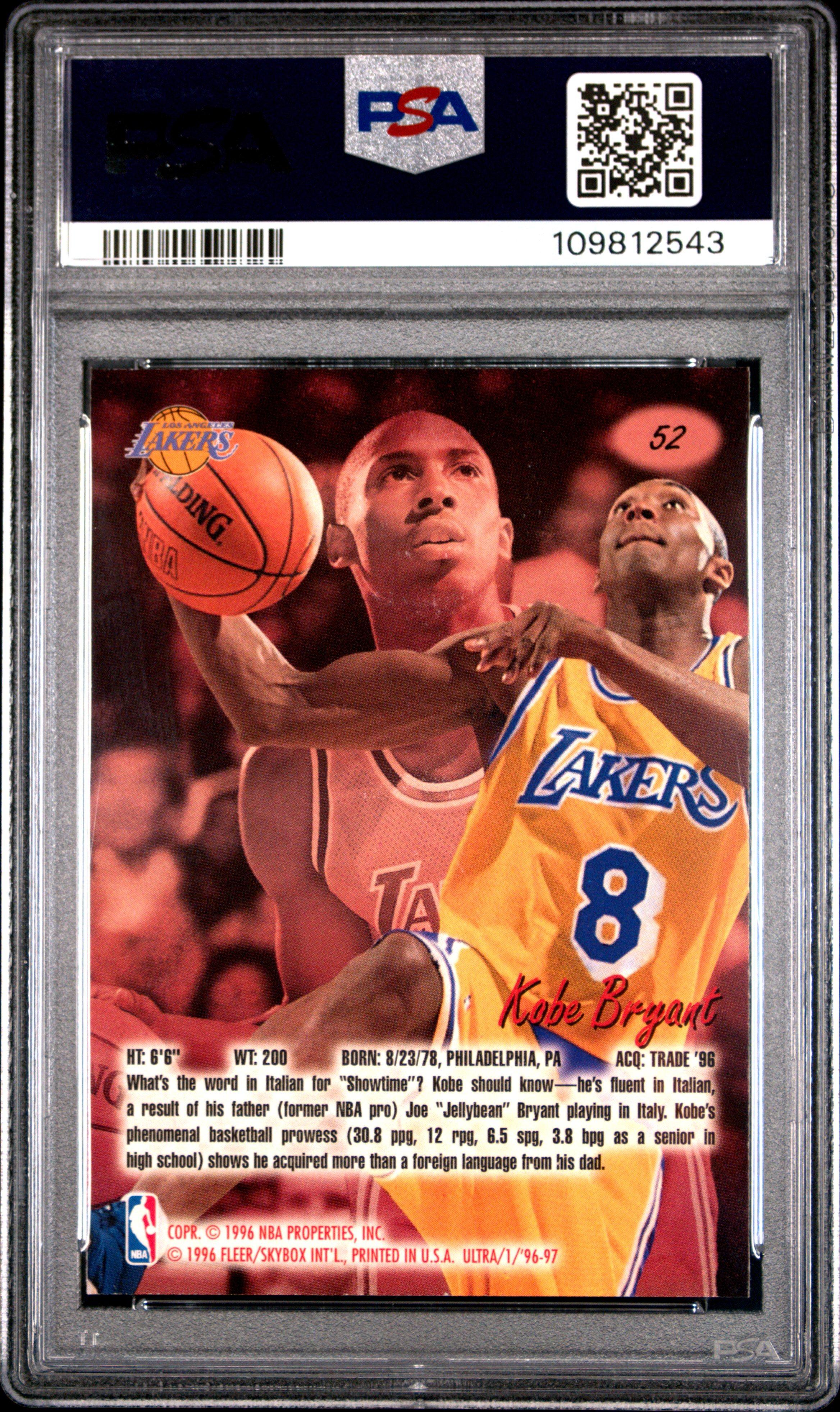 1996 Ultra 52 Kobe Bryant PSA 9
