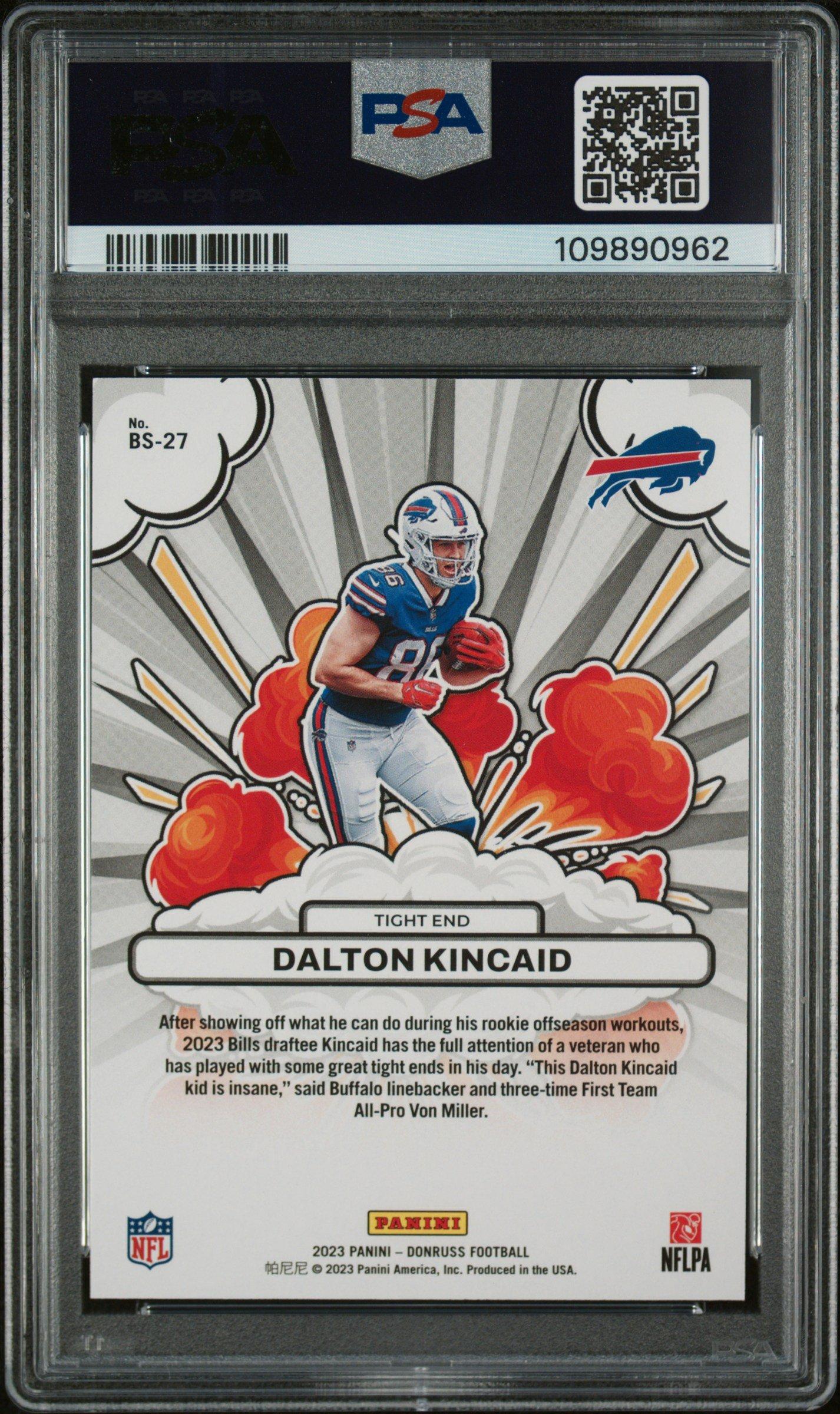 2023 Panini Donruss Bomb Squad Bs27 Dalton Kincaid Holo PSA 9