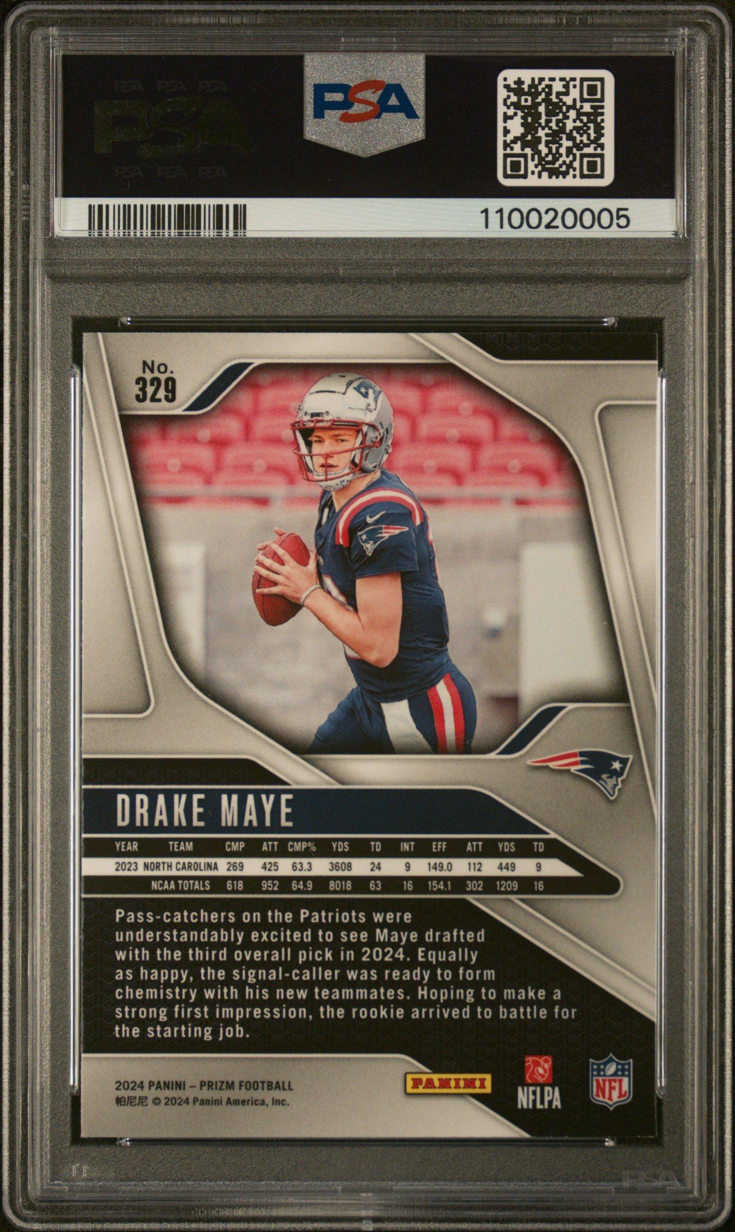 2024 Panini Prizm 329 Drake Maye PSA 10 Graded Card | GameStop