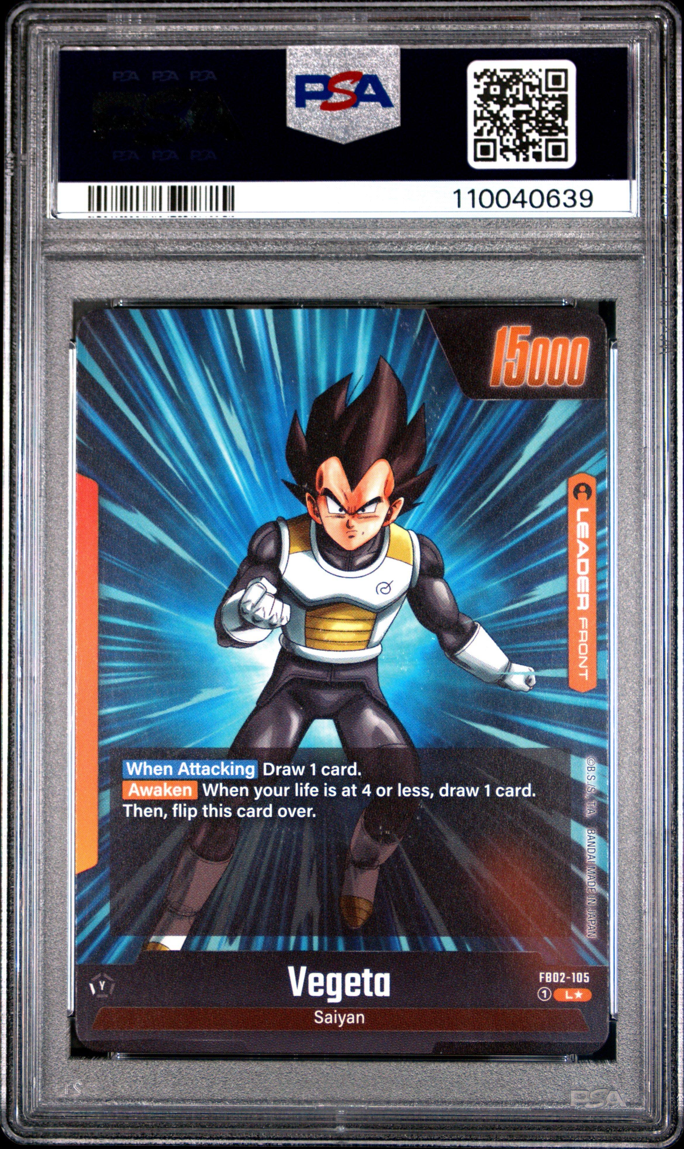 2024 Dragon Ball Super Card Game Fusion World Blazing Aura Fb02- Vegeta Alternate Art PSA 10