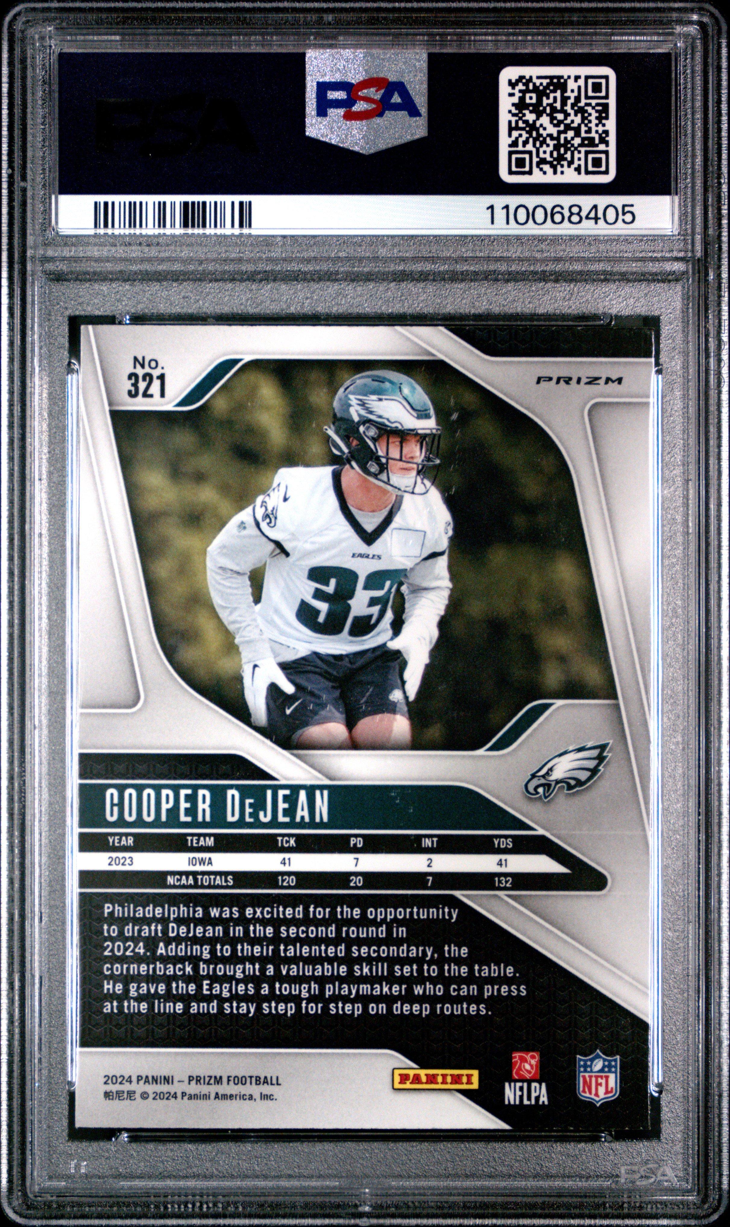 2024 Panini Prizm 321 Cooper Dejean Disco Prizm PSA 10