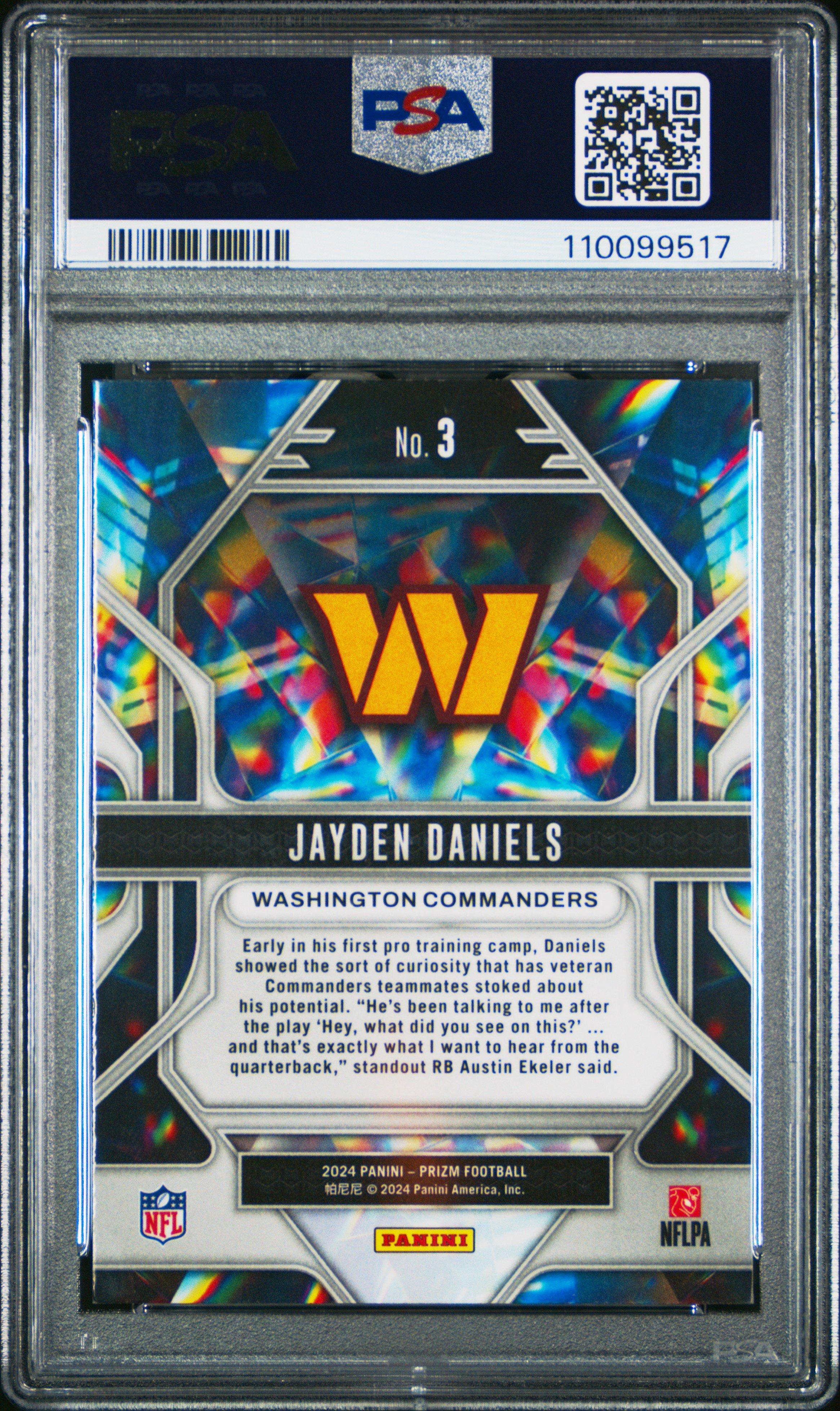 2024 Panini Prizm Prizmatic 3 Jayden Daniels PSA 10