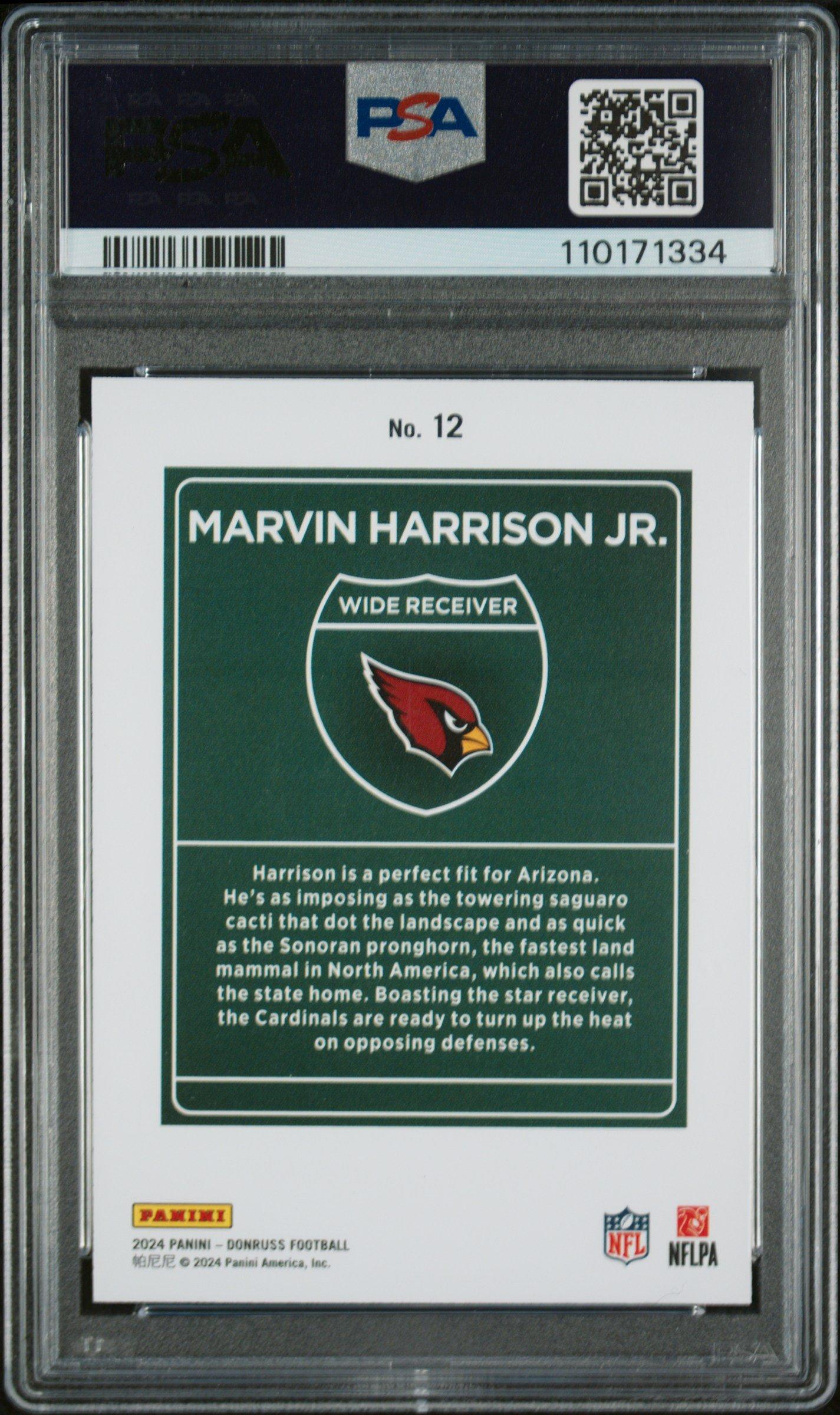 2024 Panini Donruss Downtown! 12 Marvin Harrison Jr. PSA