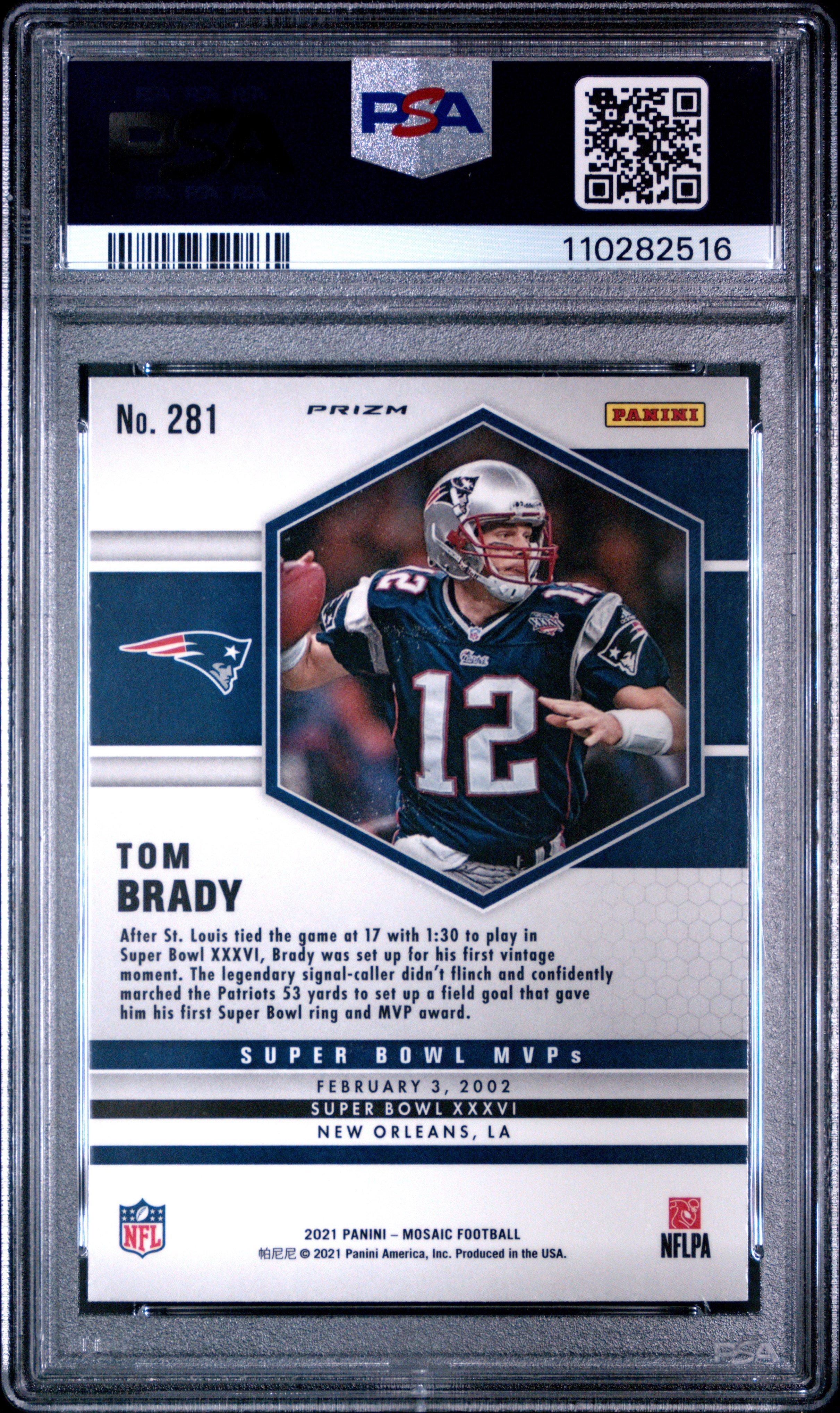 2021 Panini Mosaic 281 Tom Brady Green Mosaic PSA 10