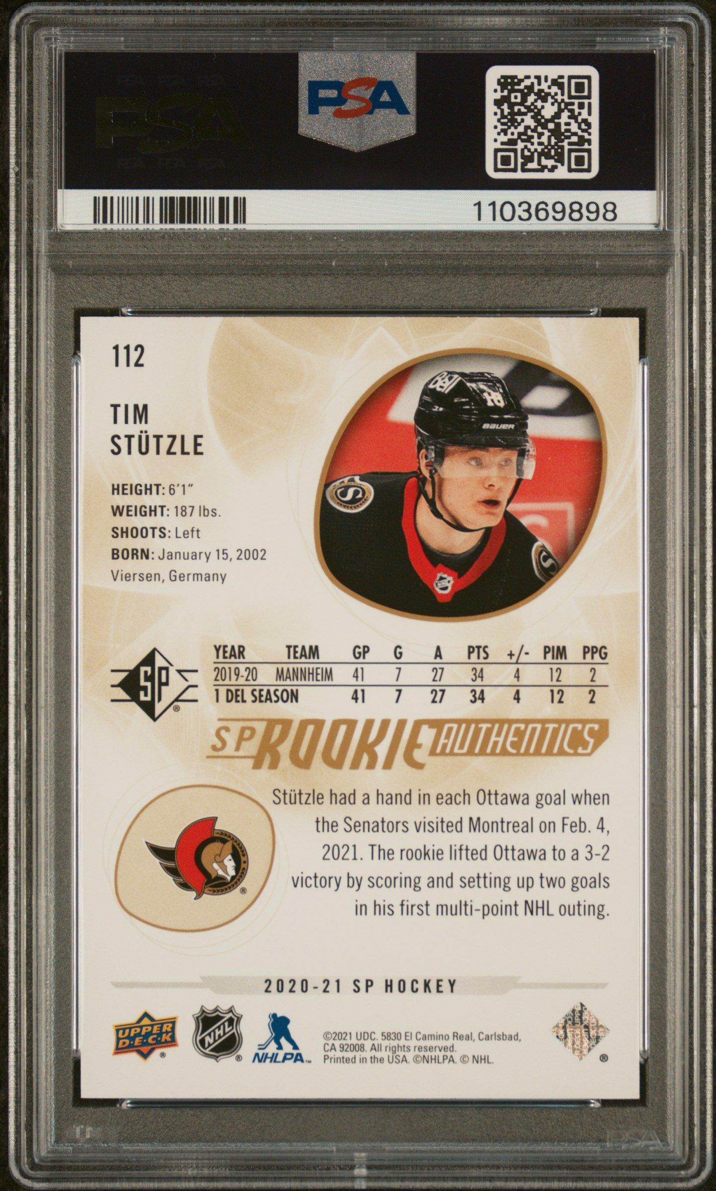 2020-2021 Sp 112 Tim Stutzle Gold PSA 10