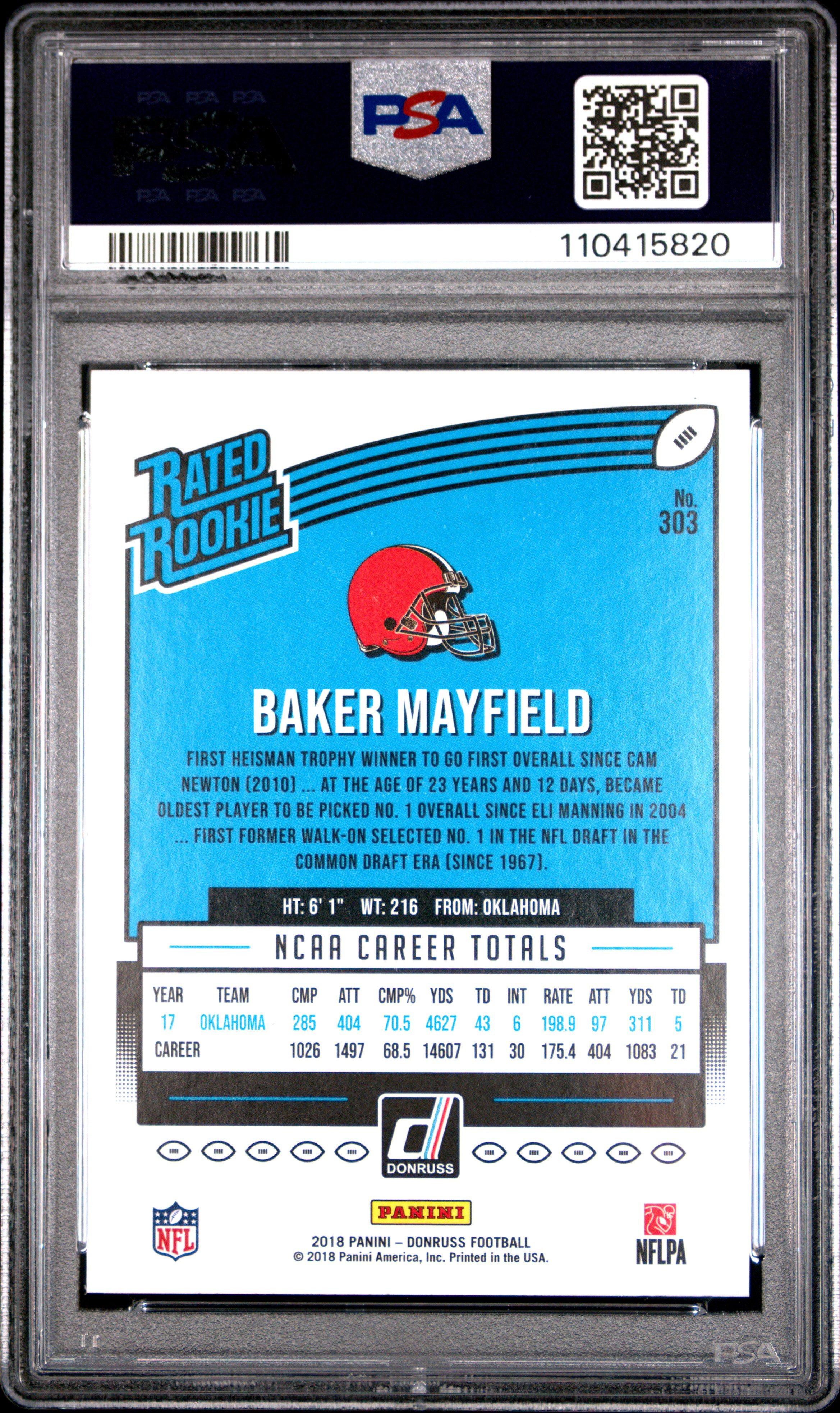 2018 Panini Donruss 303 Baker Mayfield PSA