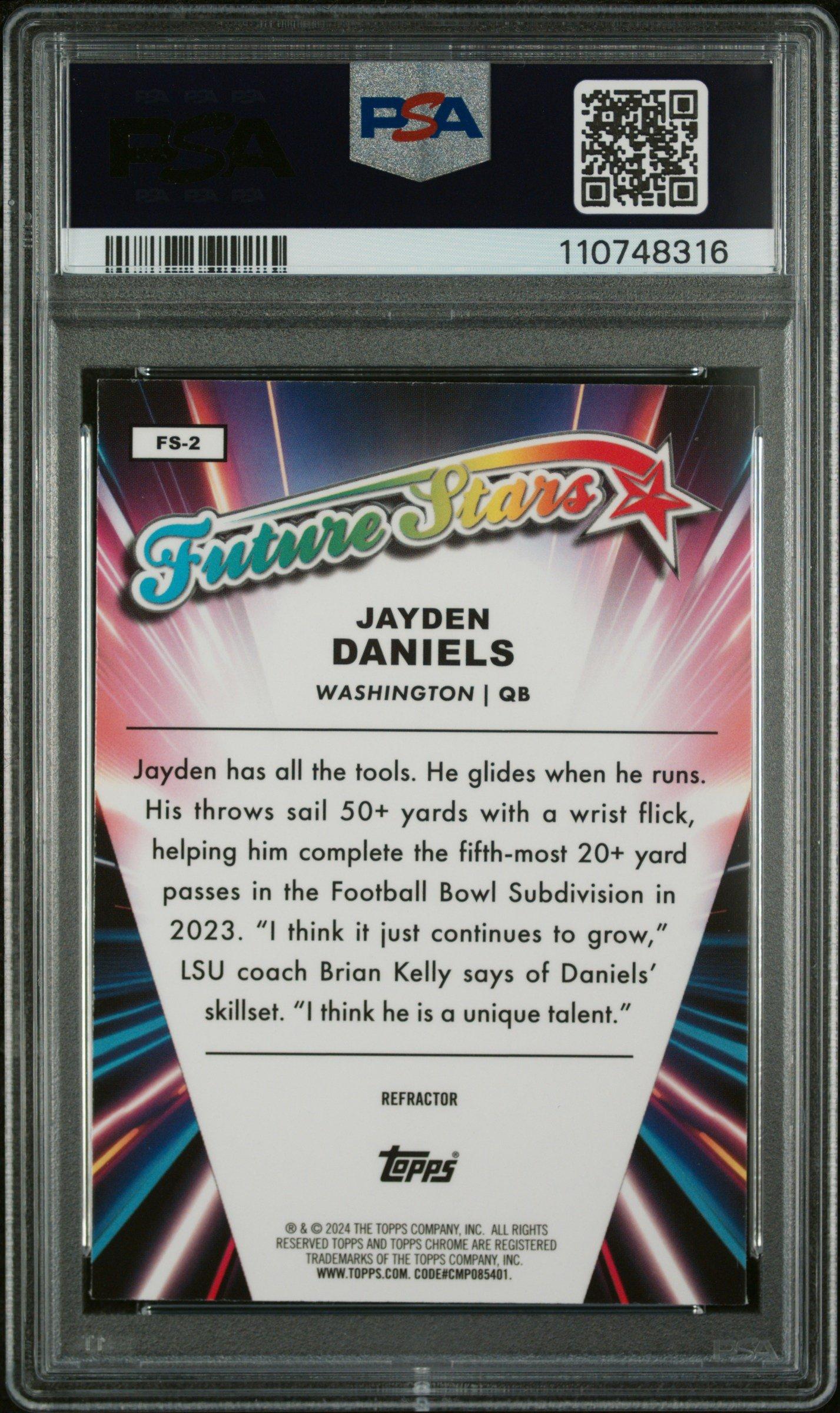 2024 Topps Chrome Future Stars Fs2 Jayden Daniels Refractor PSA 10