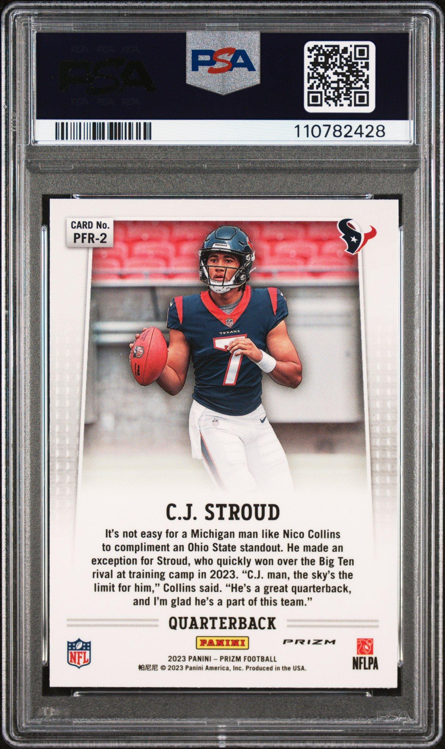 2023 Panini Prizm Prizm Flashback Rookie Pfr2 Cj Stroud PSA