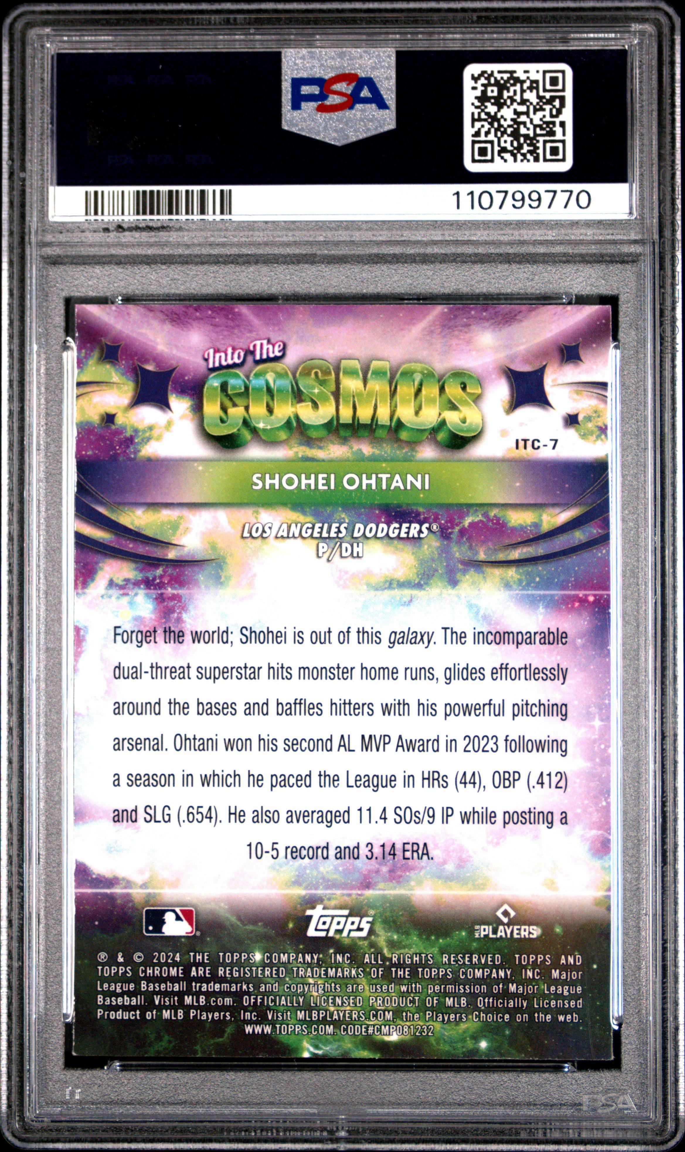 2024 Topps Chrome Cosmic Into The Cosmos 7 Shohei Ohtani PSA 9
