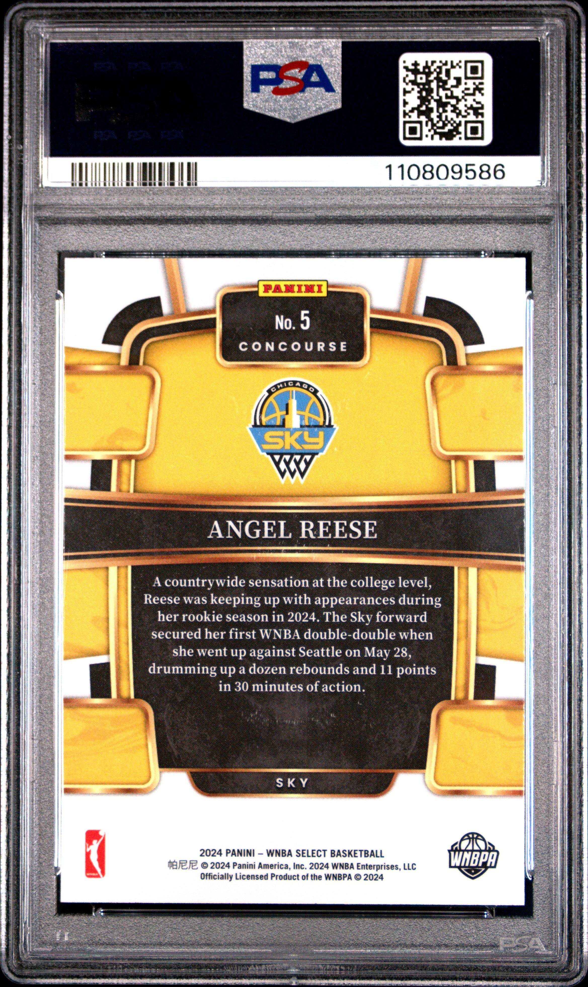 2024 Panini Select Wnba 5 Angel Reese PSA 10