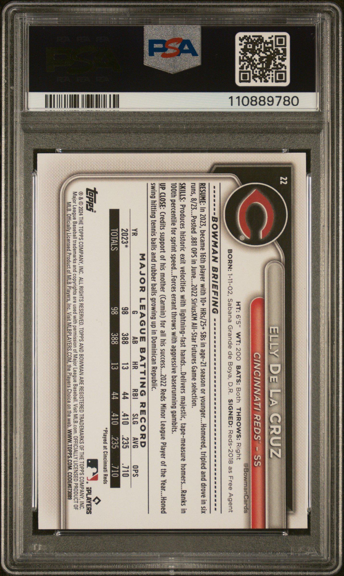 2024 Bowman 22 Elly De La Cruz PSA