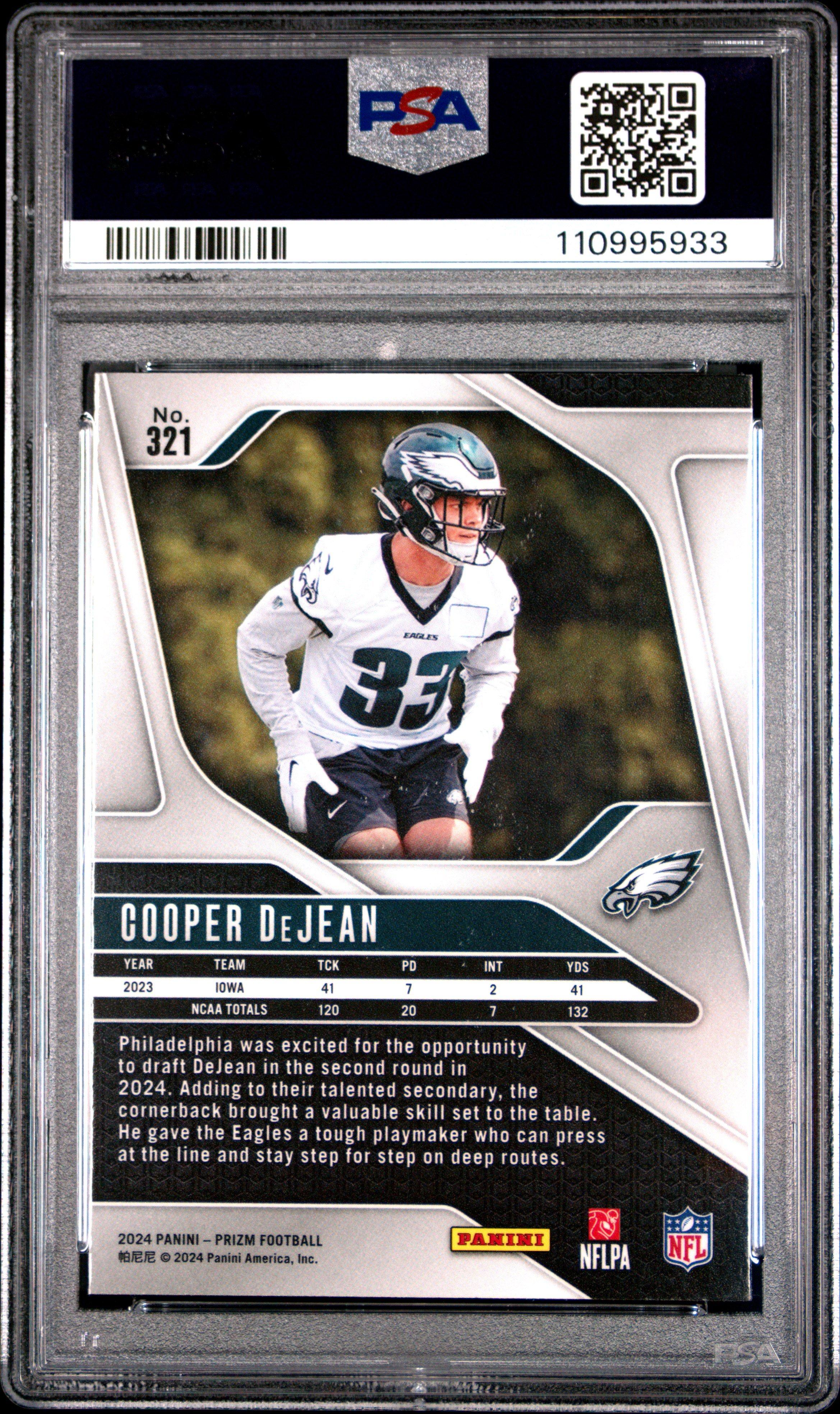 2024 Panini Prizm 321 Cooper Dejean PSA 10