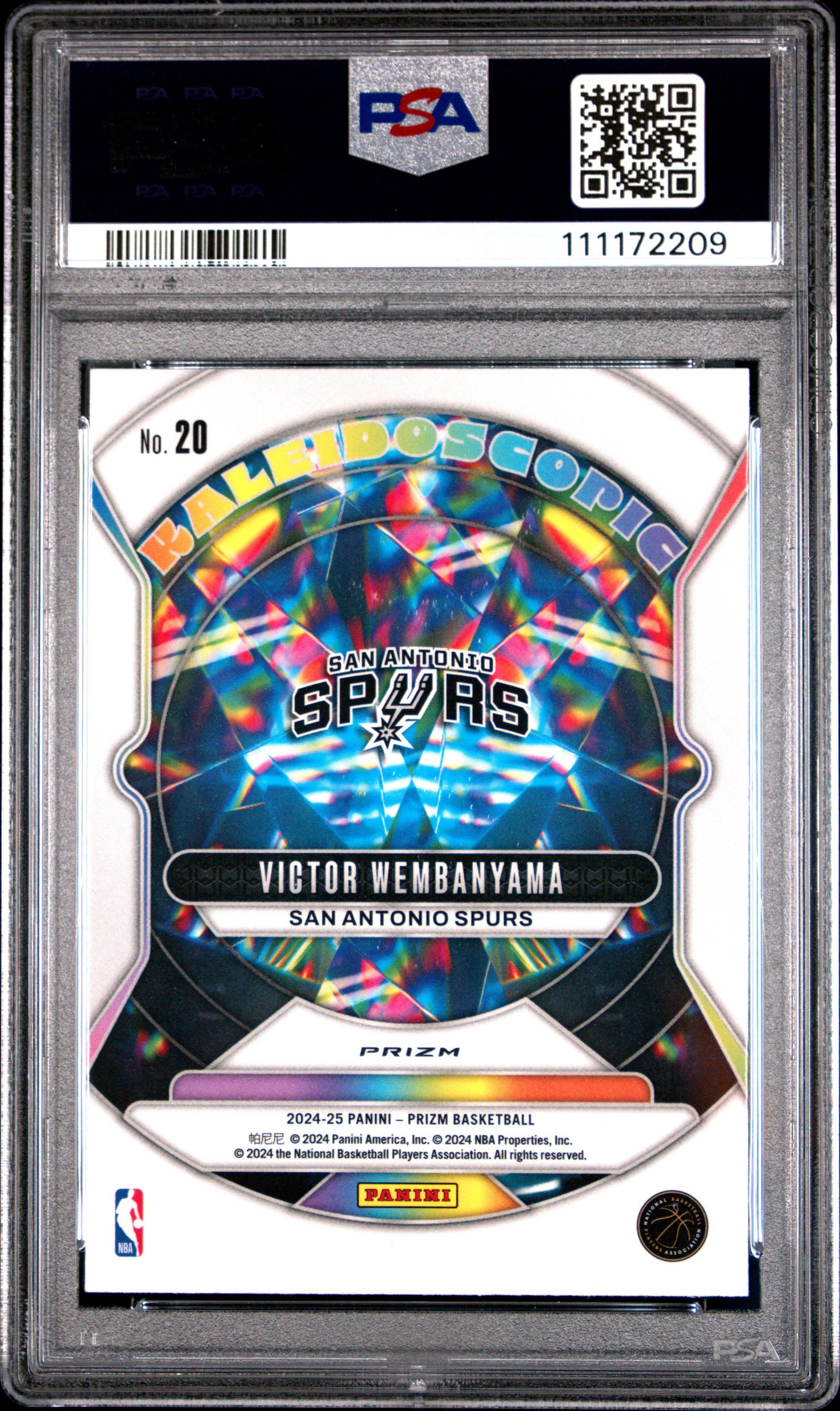 2024 Panini Prizm Kaleidoscopic 20 Victor Wembanyama Silver Prizm PSA 10