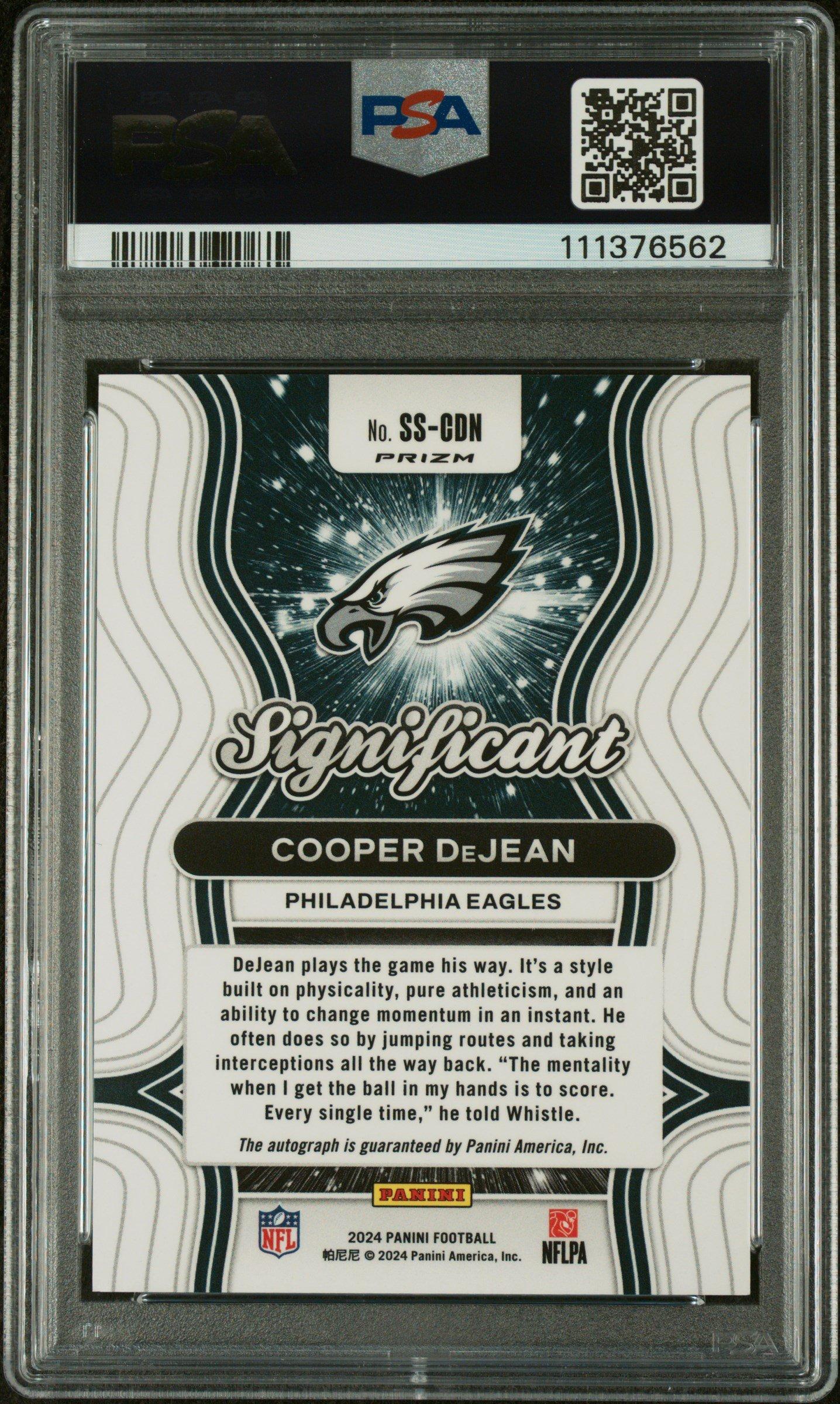 2024 Panini Prizm Significant Signatures Sscdn Cooper Dejean PSA 9