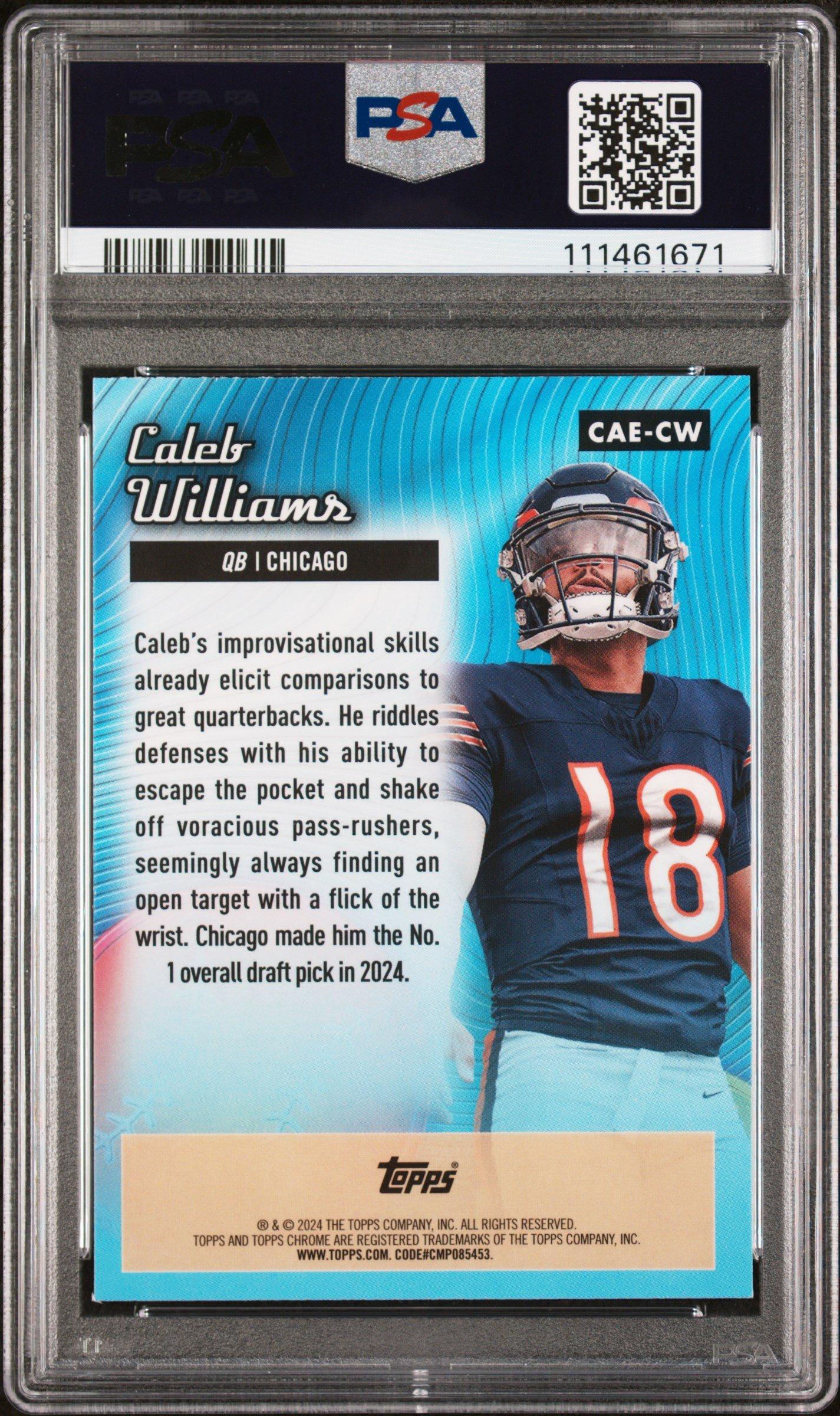 2024 Topps Chrome Chrome All-etch Caecw Caleb Williams X-fractor PSA 10